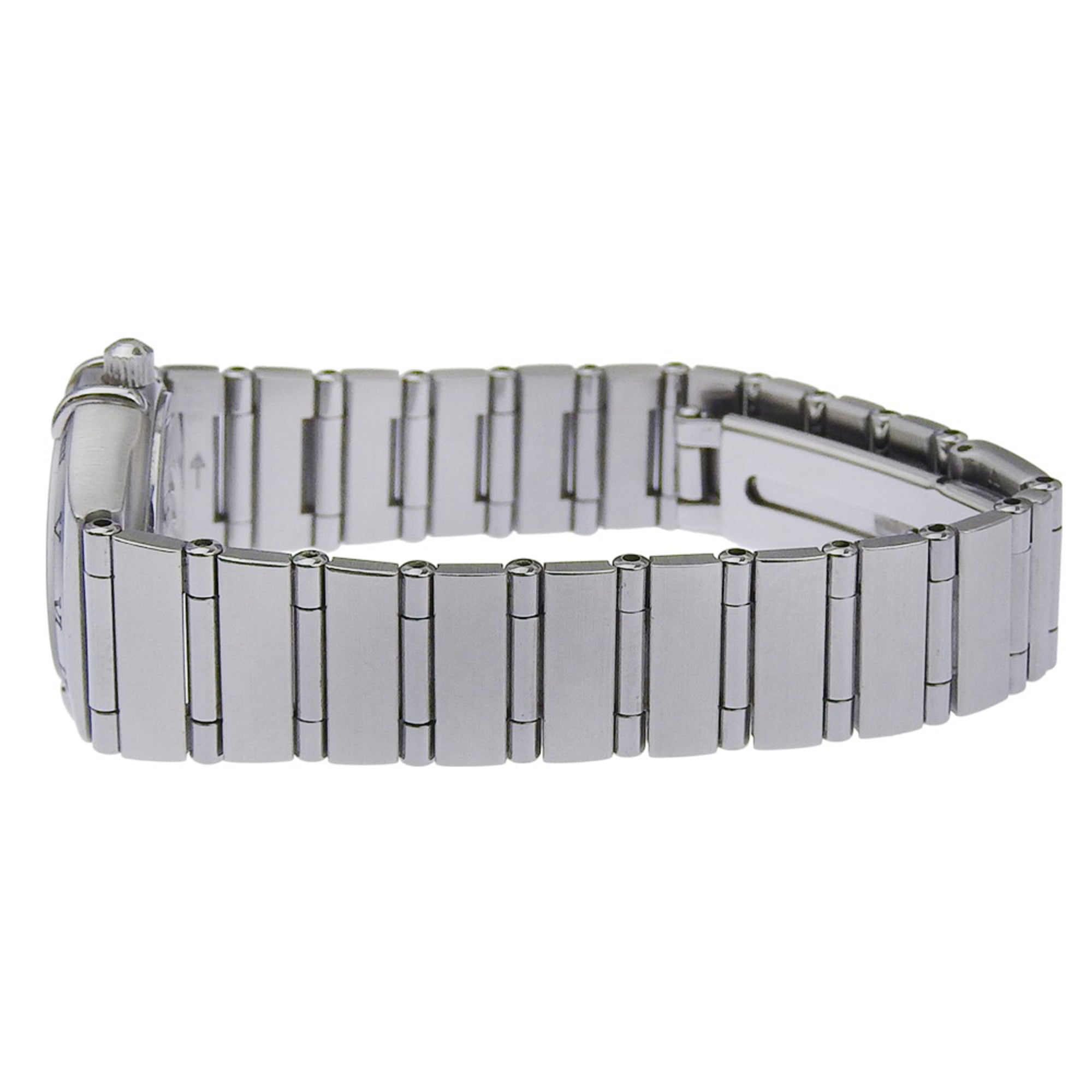 Omega Constellation Mini Uhr 1562.30 Edelstahl 1998 Quarz Analog Weiß Zifferblatt Damenuhr