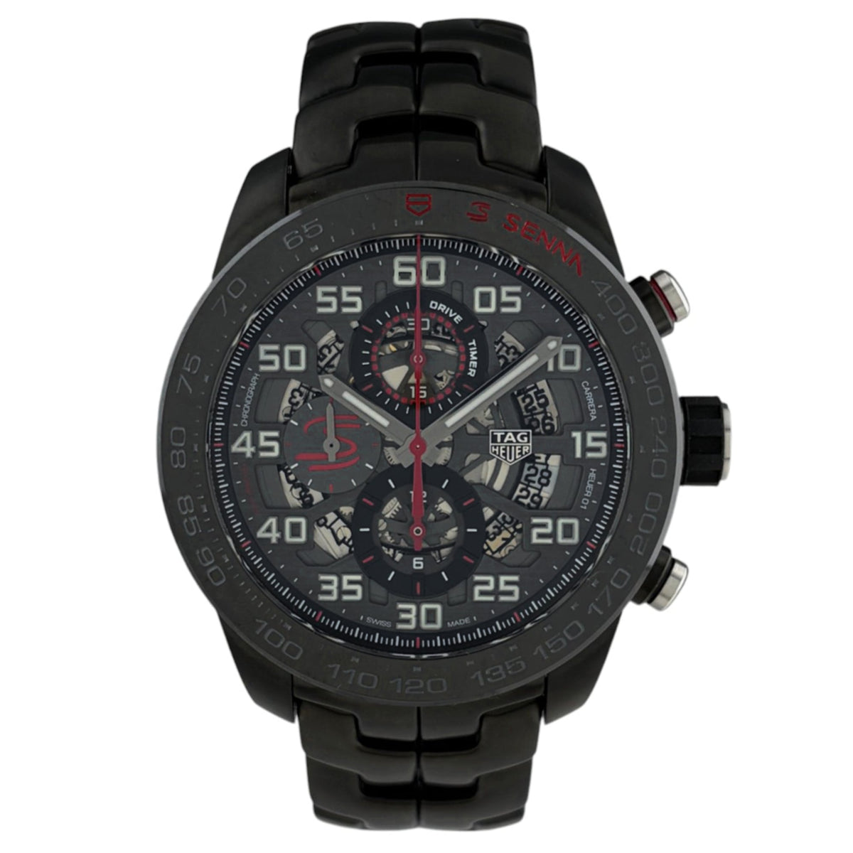 TAG Heuer Carrera Calibre 01 Ayrton Senna CAR2A1L, graues Zifferblatt, 45 mm Uhr