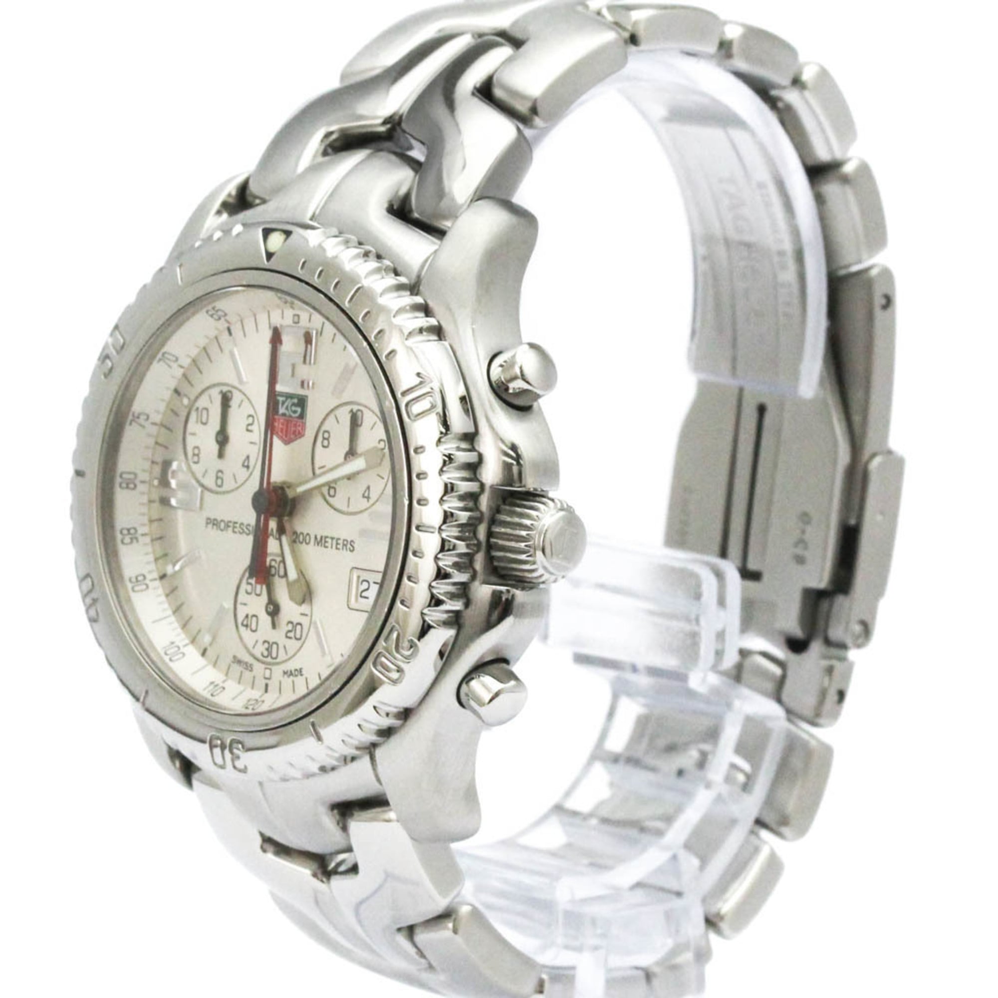 TAG HEUER Link Chronograph Steel Quartz Mens Watch CT1112 Polished