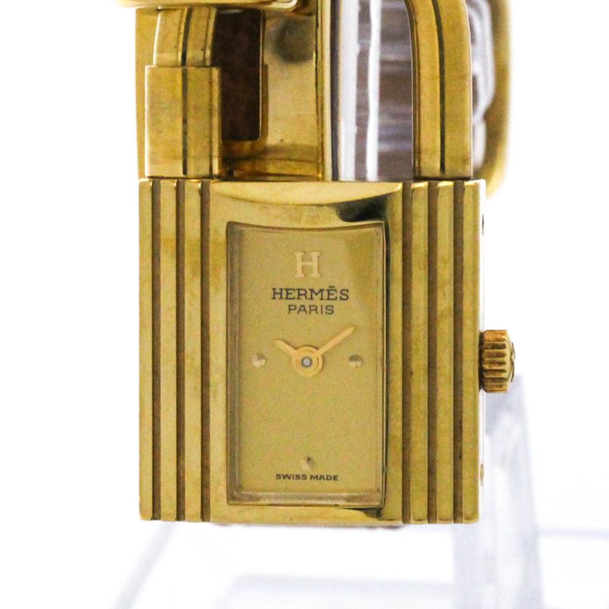 HERMES Kelly Watch Gold Plated Leather Quartz Ladies Watch BKE1.201