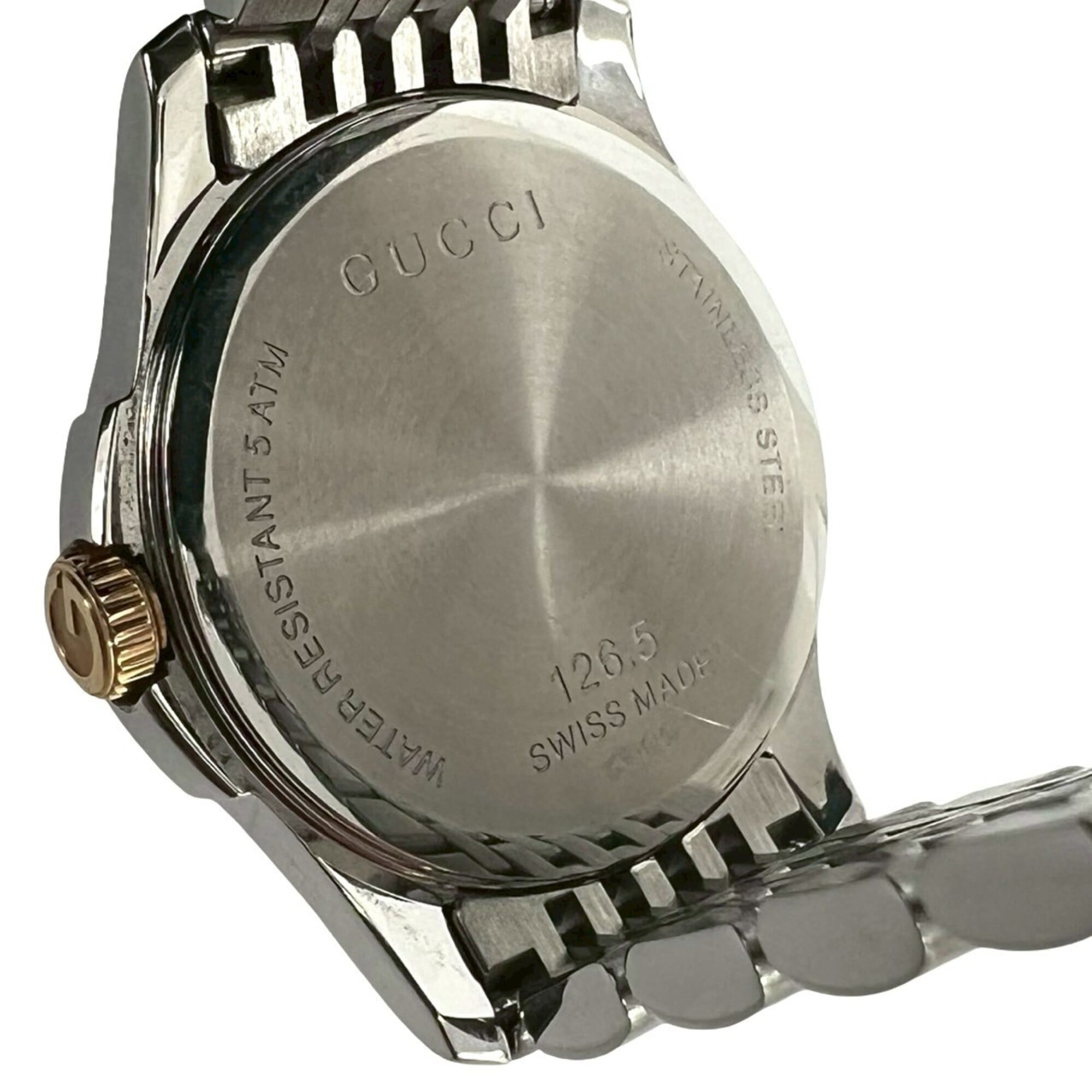 GUCCI GG Logo Stainless Steel Quartz Wrist Silver 32380