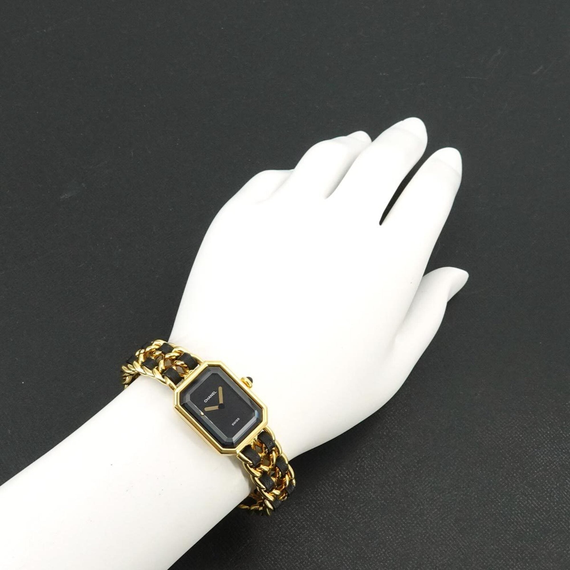 Chanel Premiere Large Size H0001 Women's Watch Black Gold Quartz