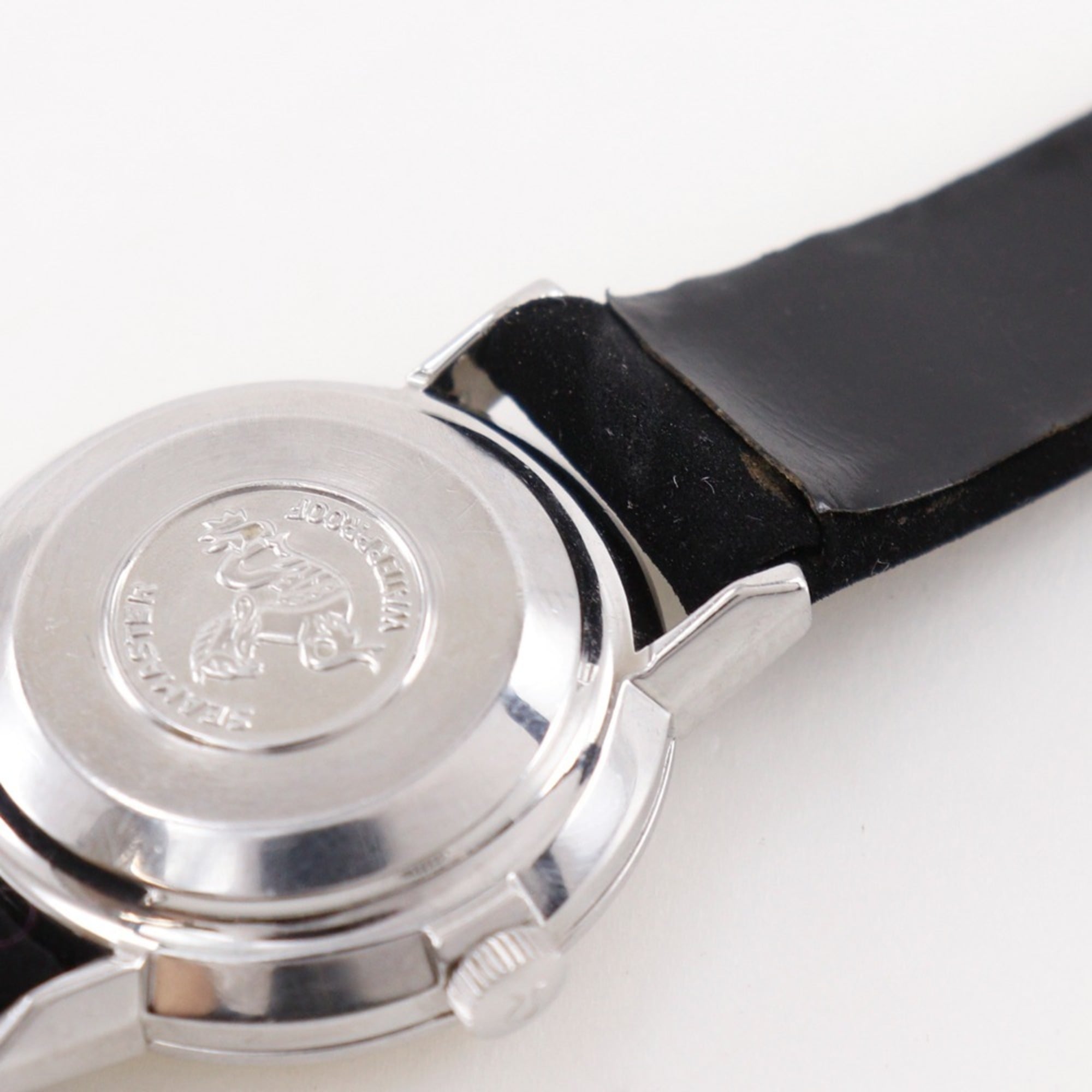 Omega De Ville 565.005 dameshorloge - roestvrij staal met leren band, zilver, automatisch uurwerk, analoog, zilveren wijzerplaat