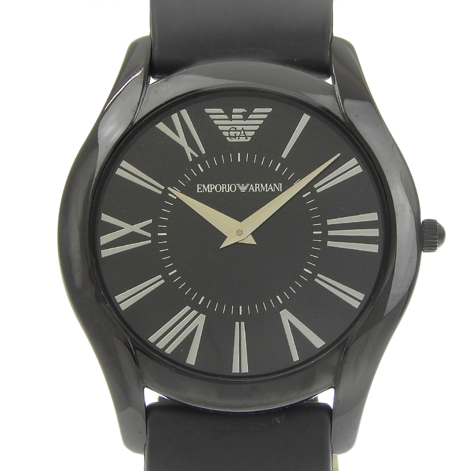 Emporio Armani AR-2059 Men's Watch, Stainless Steel x Rubber, Quartz, Analog, Black Dial