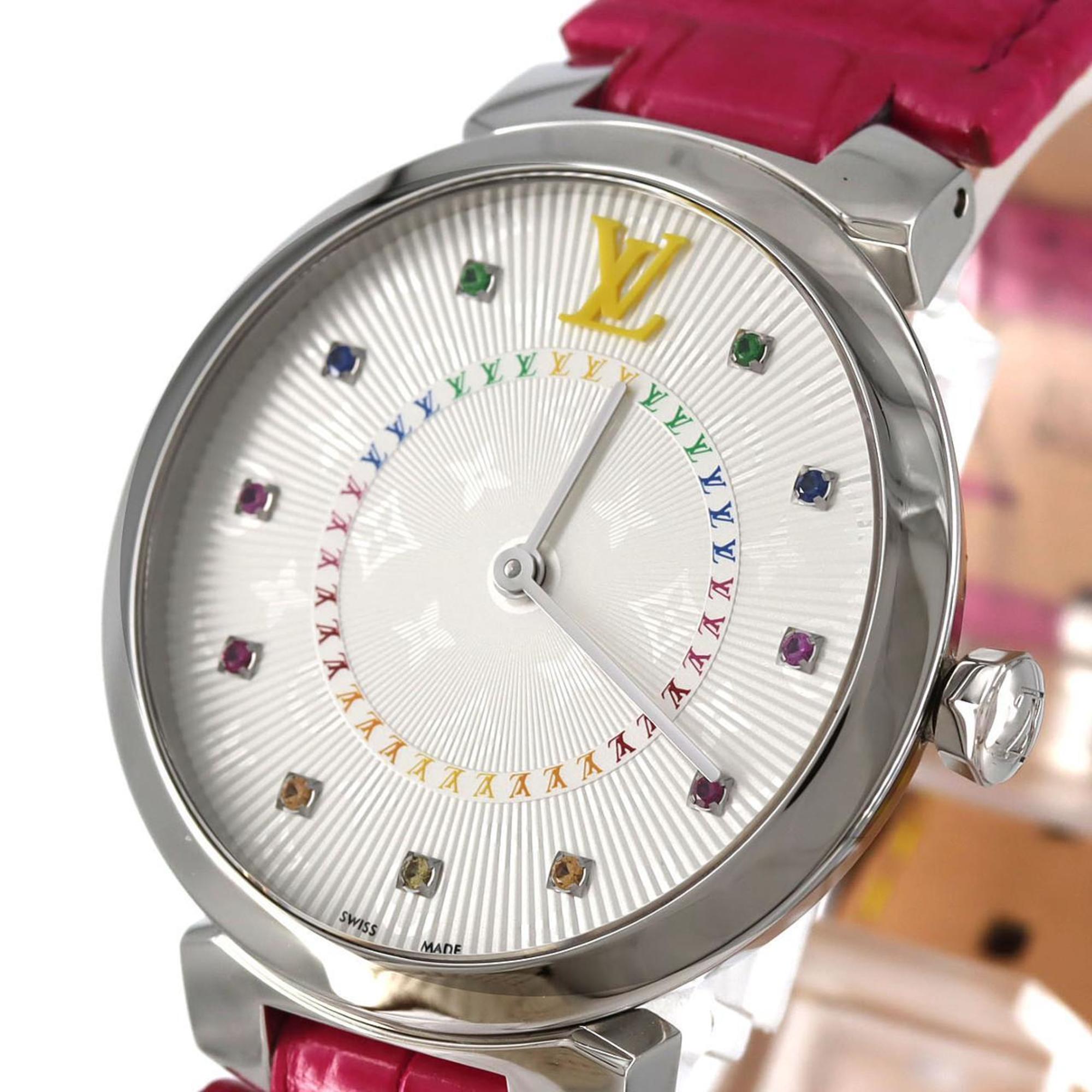 Louis Vuitton Tambour Slim 11P QA159 roestvrijstalen quartzhorloge
