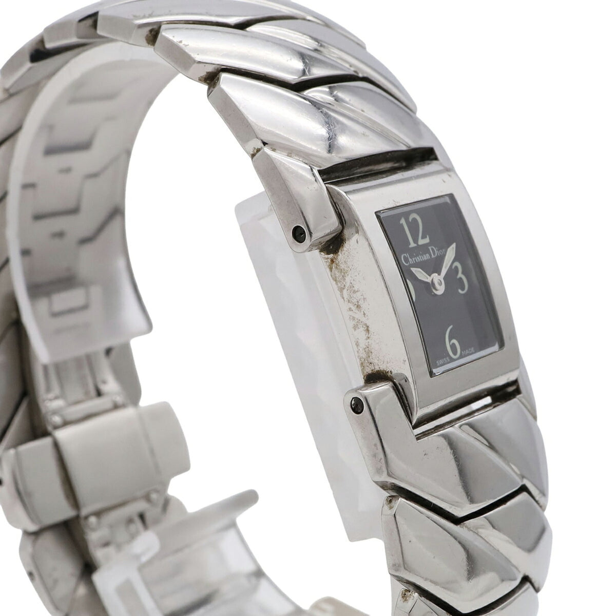 Christian Dior Art Deco D72-100 Schwarz Zifferblatt 14 mm Uhr