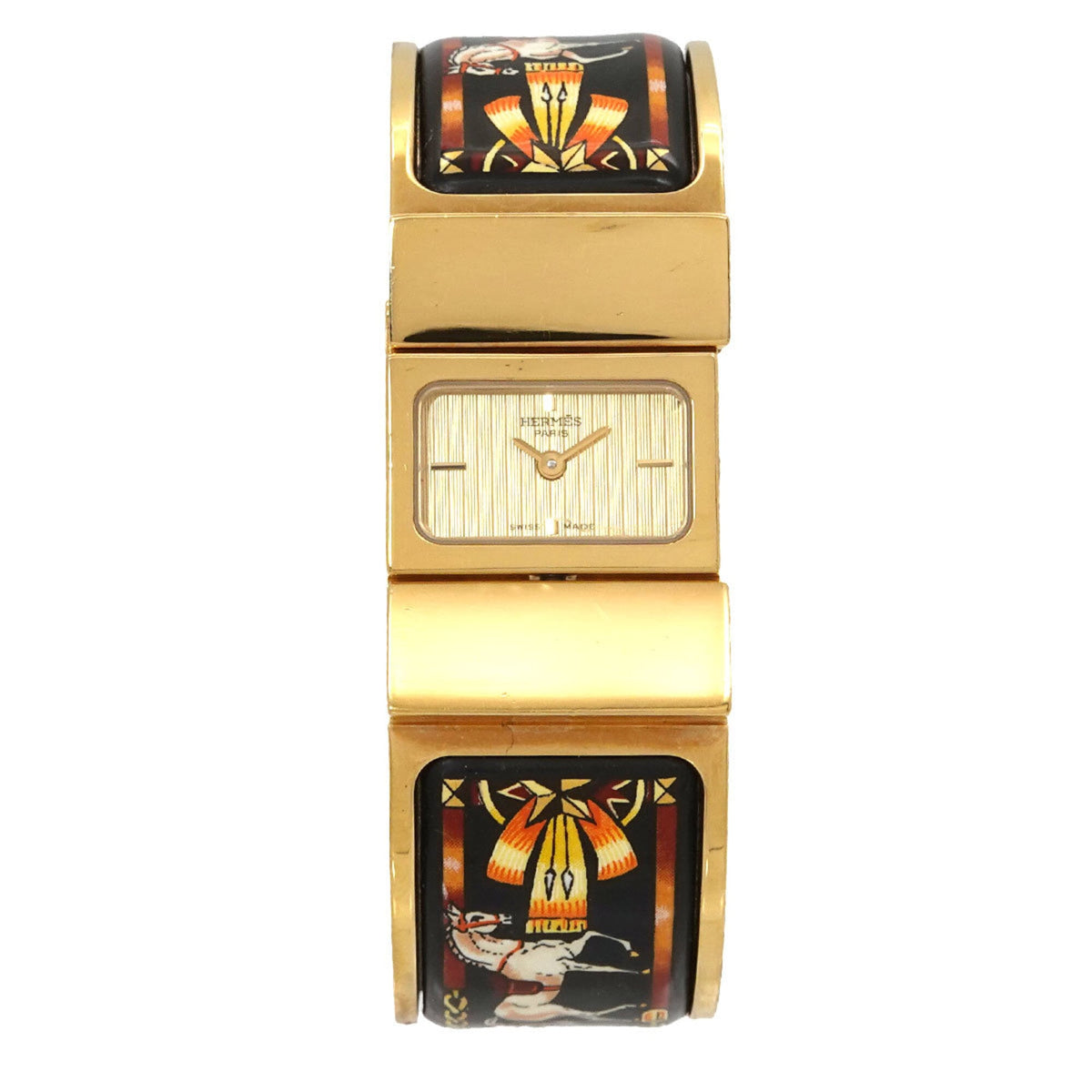 Hermes Loquet LO1.201, goldenes Zifferblatt, 20 mm Uhr