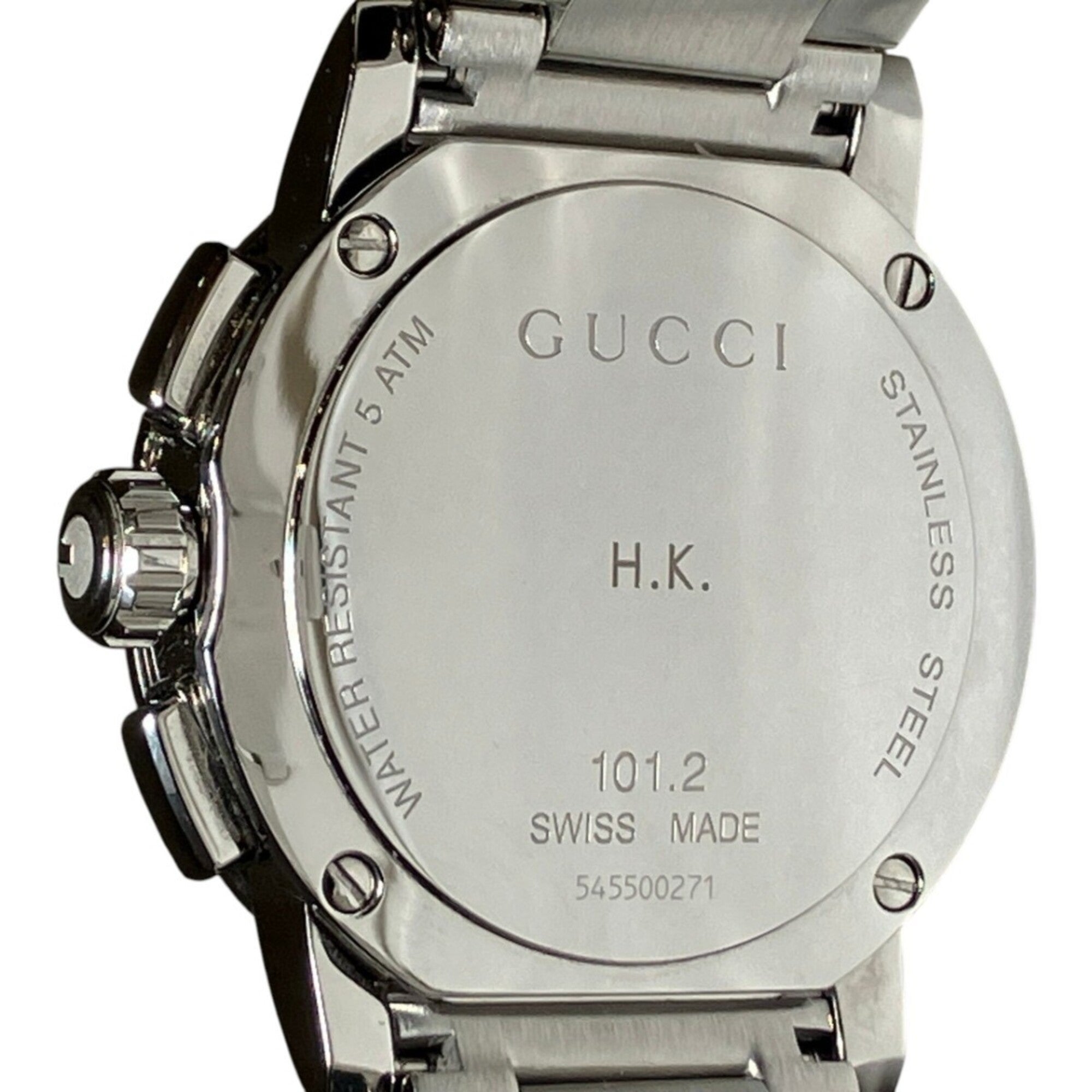 Gucci G-Chrono total weight 170.8g stainless steel quartz movement black dial 101.2