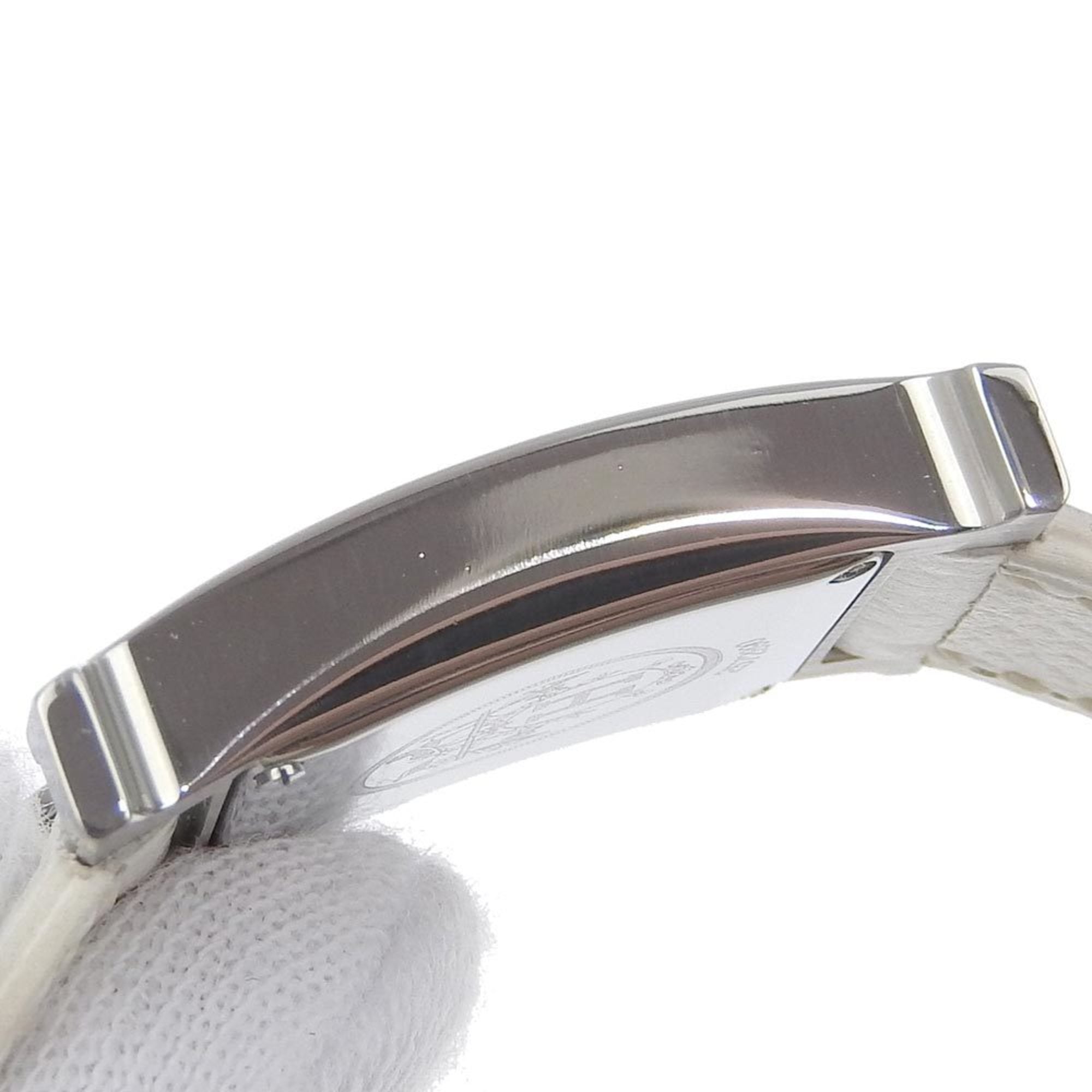 Hermes HERMES H Armbanduhr HH1.210 Edelstahl x Leder 2005 Quarz Analoganzeige Weiß Zifferblatt Damen