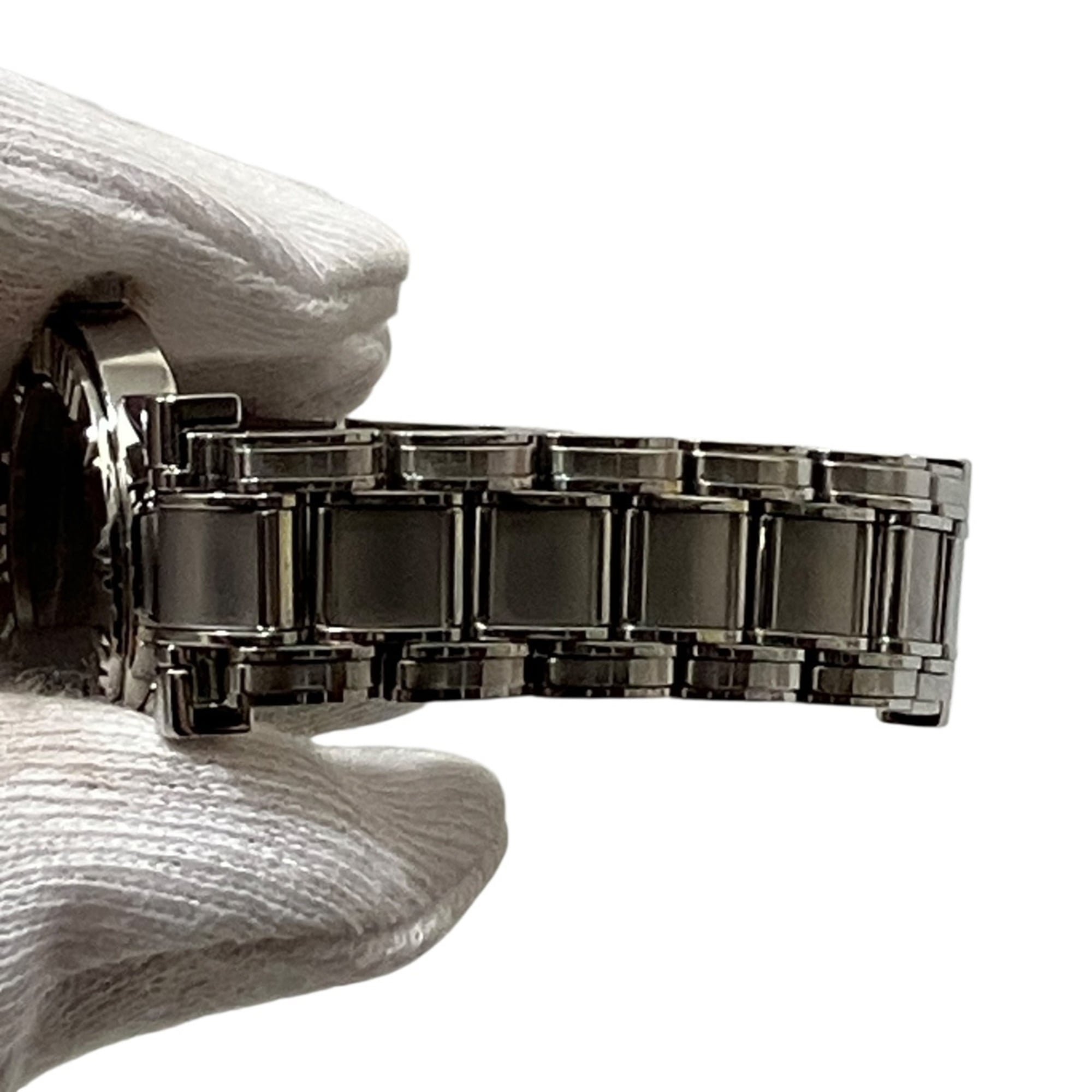 Tiffany & Co. Atlas watch, total weight 53.5g, stainless steel, quartz movement, black dial.