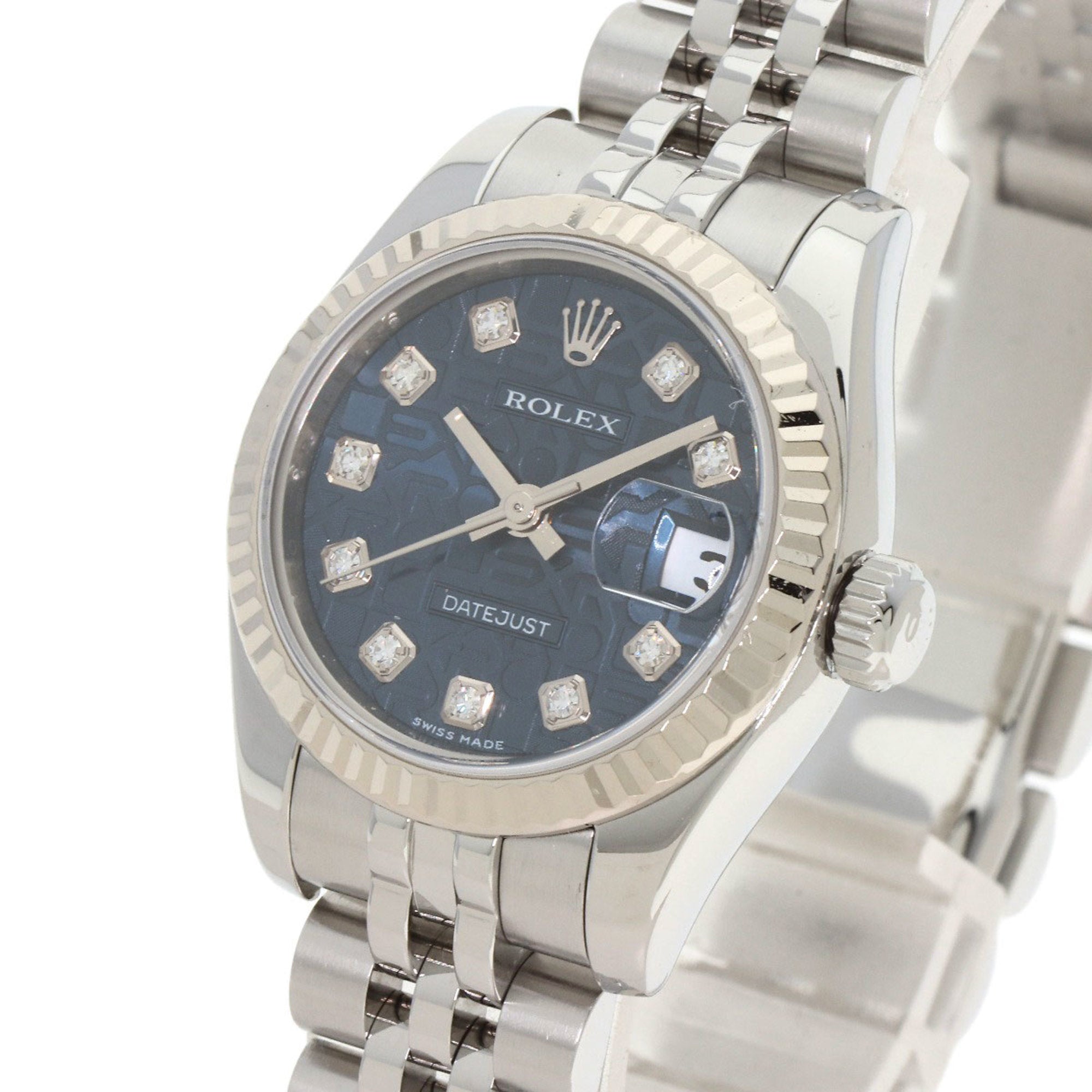 Rolex 179174G Datejust 10P Diamantuhr aus Edelstahl (SS) und 18 Karat Weißgold (K18WG) für Damen – ROLEX