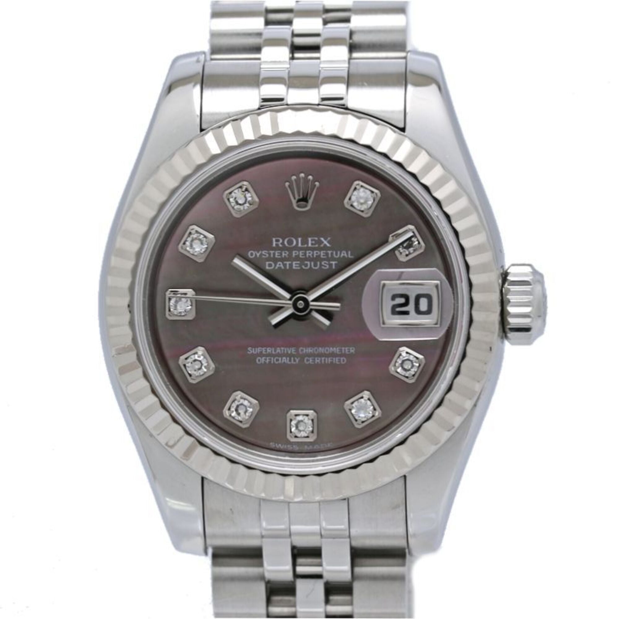 Rolex Datejust 10P Diamond 179174NG Black shell Dial 26mm Watch