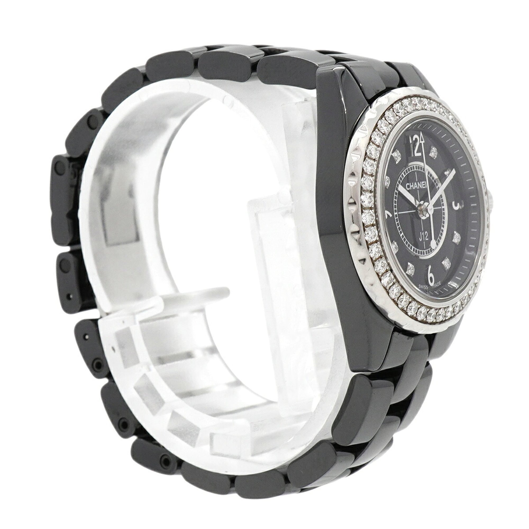 Chanel J12 Diamond H2571 Black Dial 28mm Watch