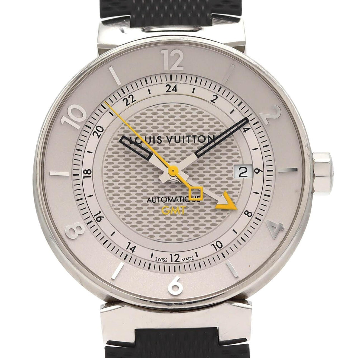 Louis Vuitton Tambour Moon GMT Q8D31 Silver Dial 41mm Watch