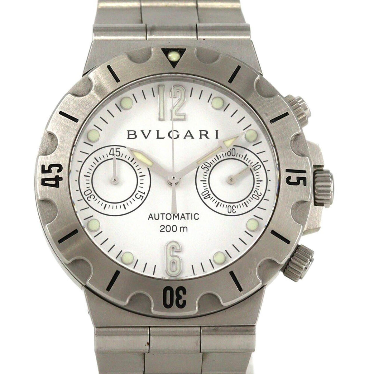 Bulgari Scuba Chrono SCB38S Weiß Zifferblatt 38 mm Uhr