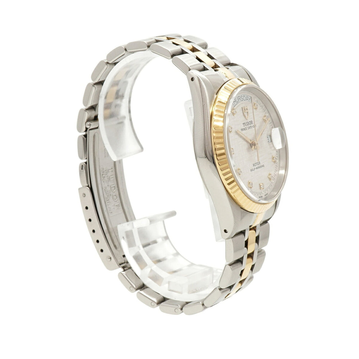 Tudor Prince Date-Day 10-Diamond 76213 Silver Dial 35mm Watch