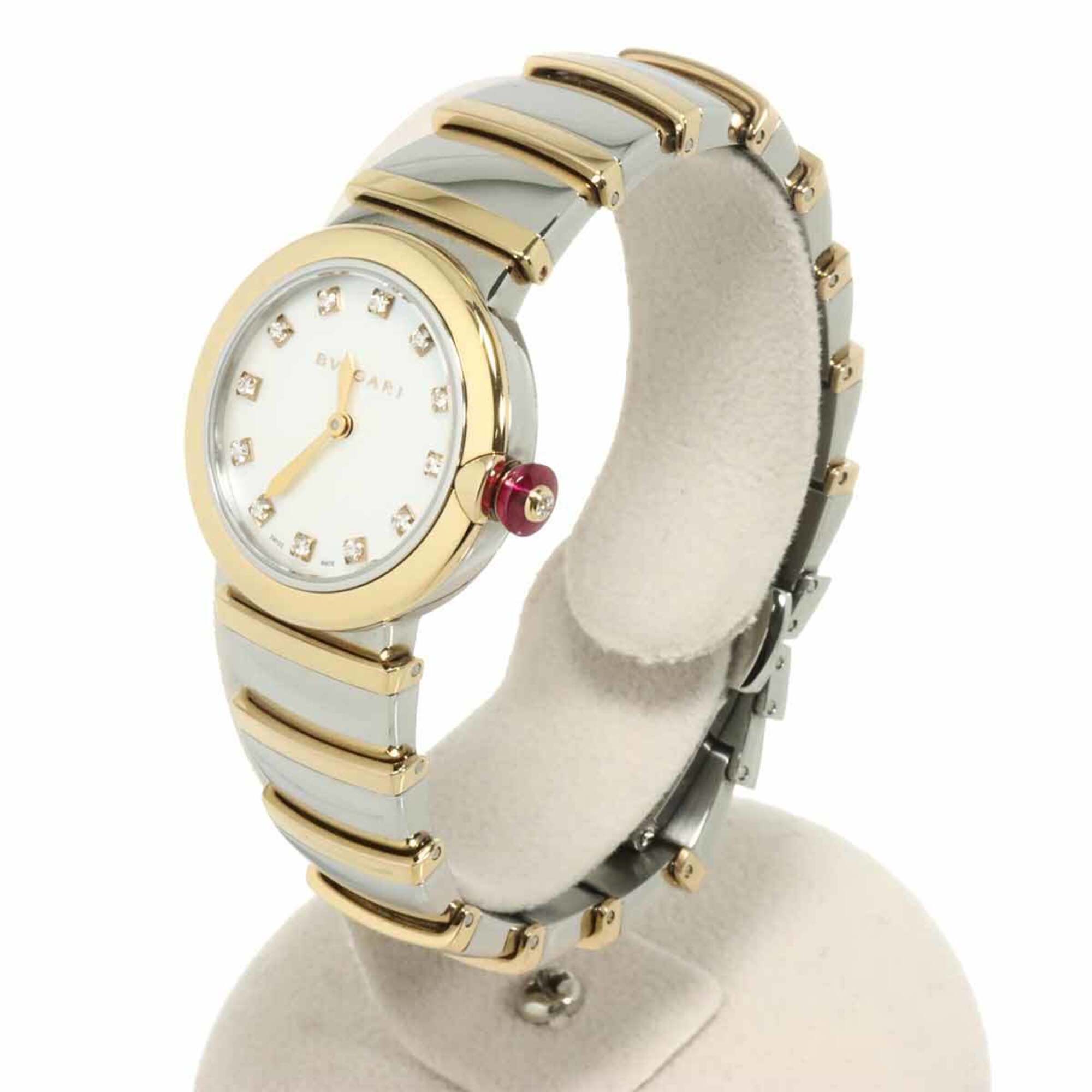 Bulgari Bulgari Lucea Combi LUP28SG Women's Watch 12P Diamond White Shell 18KPG Pink Gold Quartz