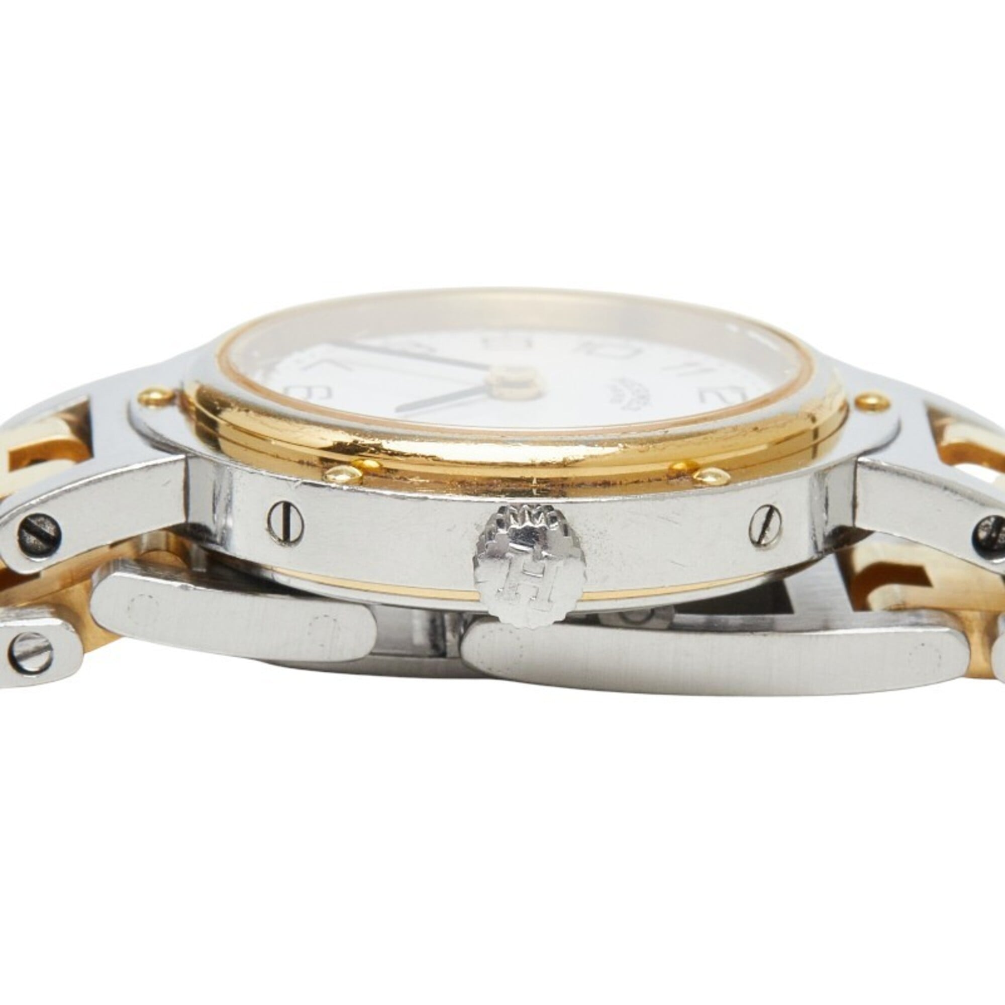 Hermes Clipper CL4.220 Quartz White Dial Stainless Steel Wo HERMES