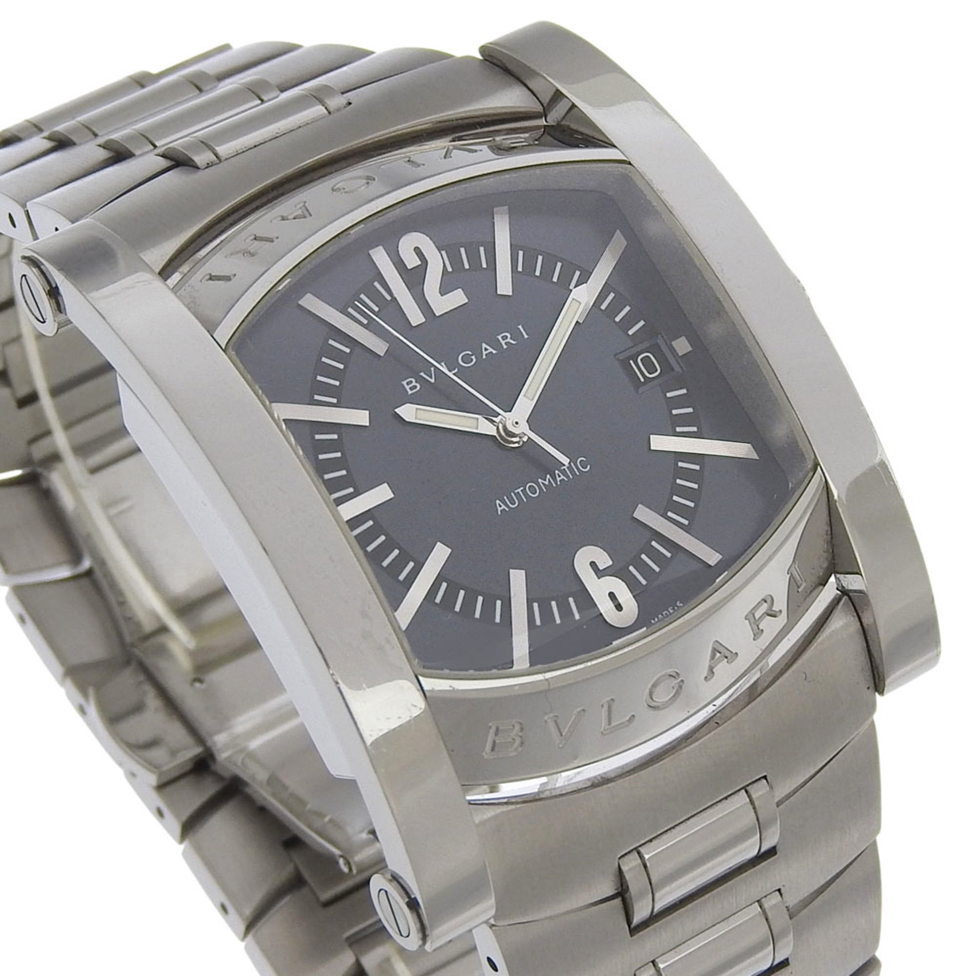 Montre Bulgari BVLGARI Assioma AA48S en acier inoxydable, argentéeAutomatique, cadran Noir pour homme
