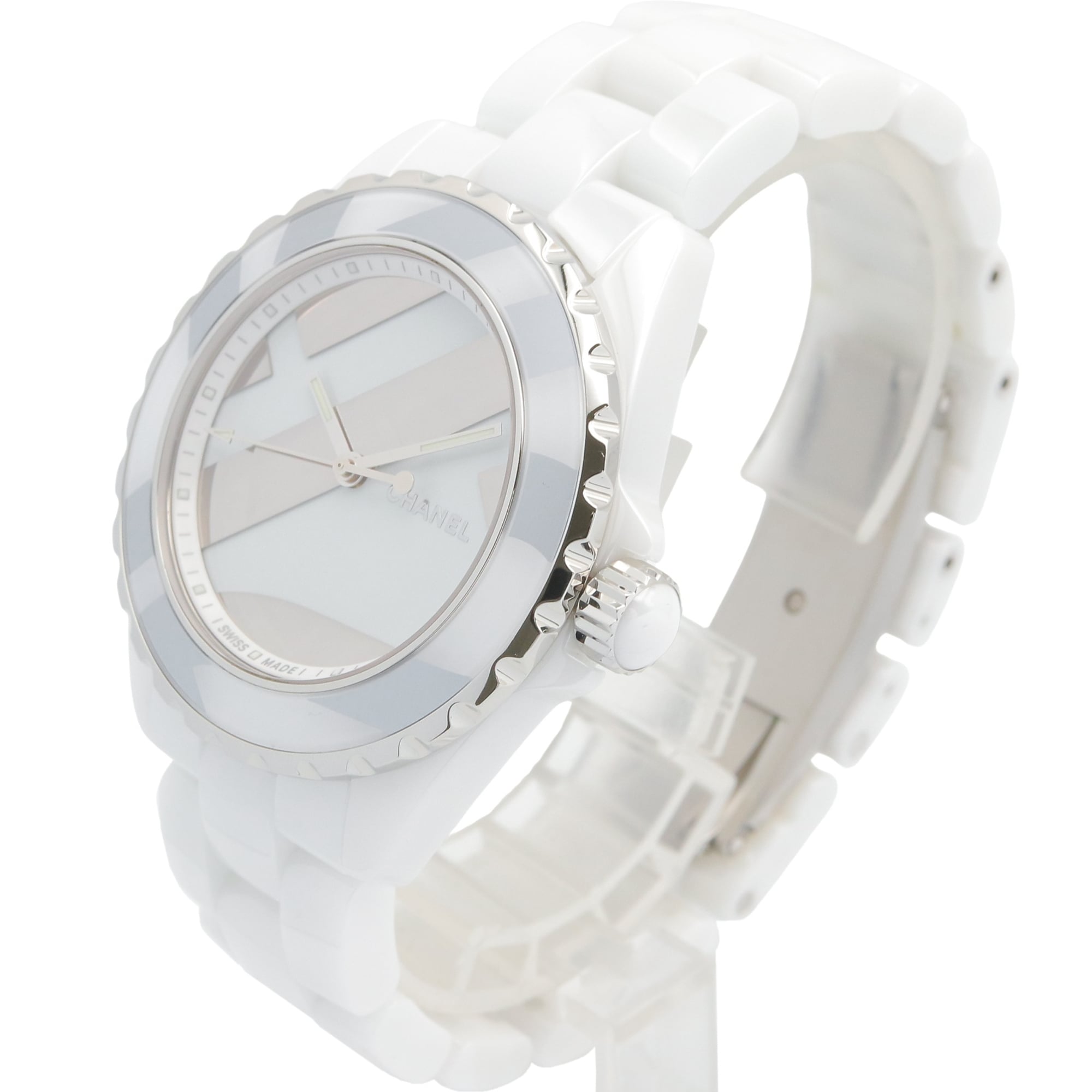 Chanel J12 Untitled Ceramic Men's Watch, White (H5582)