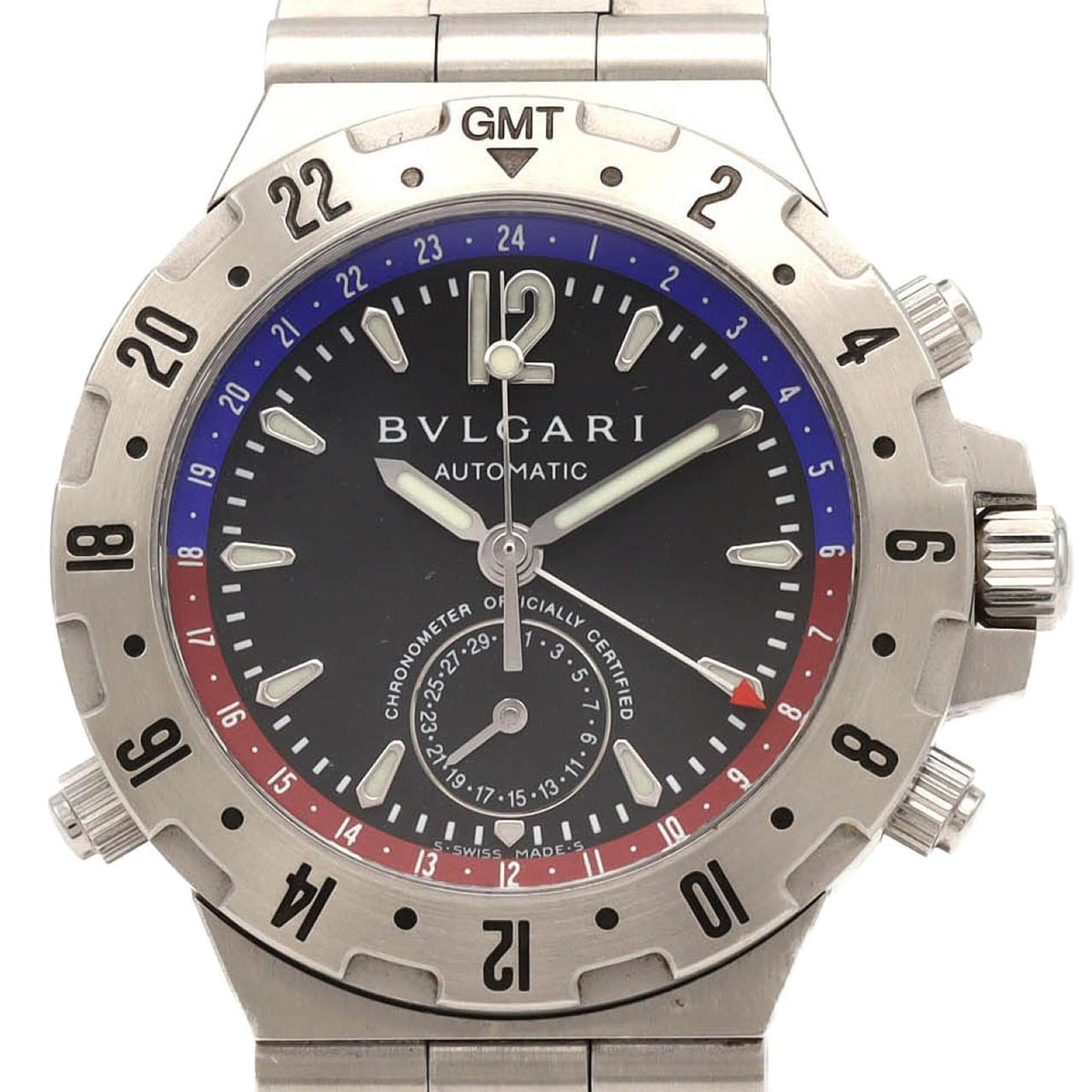 Bvlgari Bulgari Diagono Professional GMT GMT40S/GMT40SSD Schwarz Zifferblatt 40mm Uhr