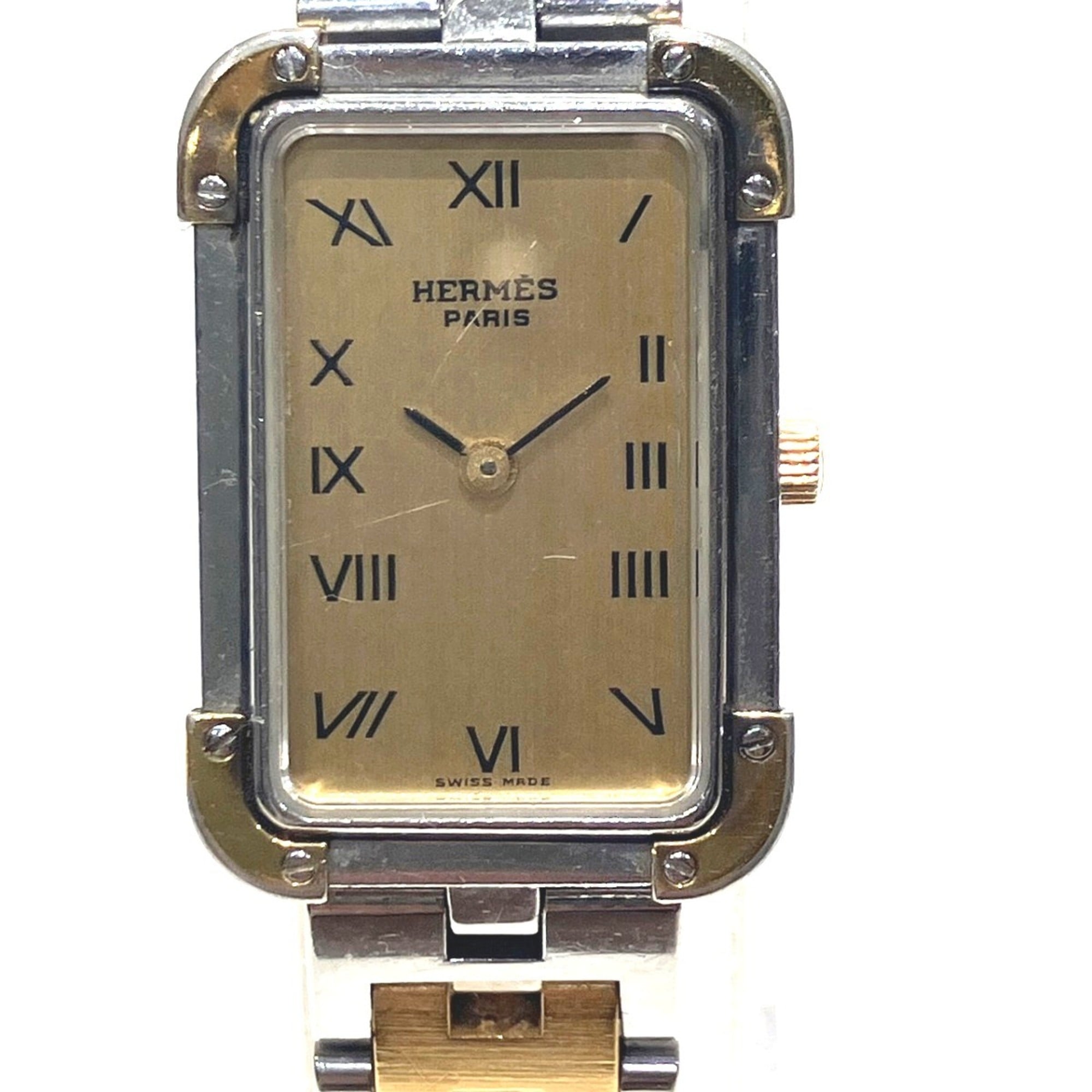 Montre Hermès Croisière CR1 240, cadran doré, 19 mm