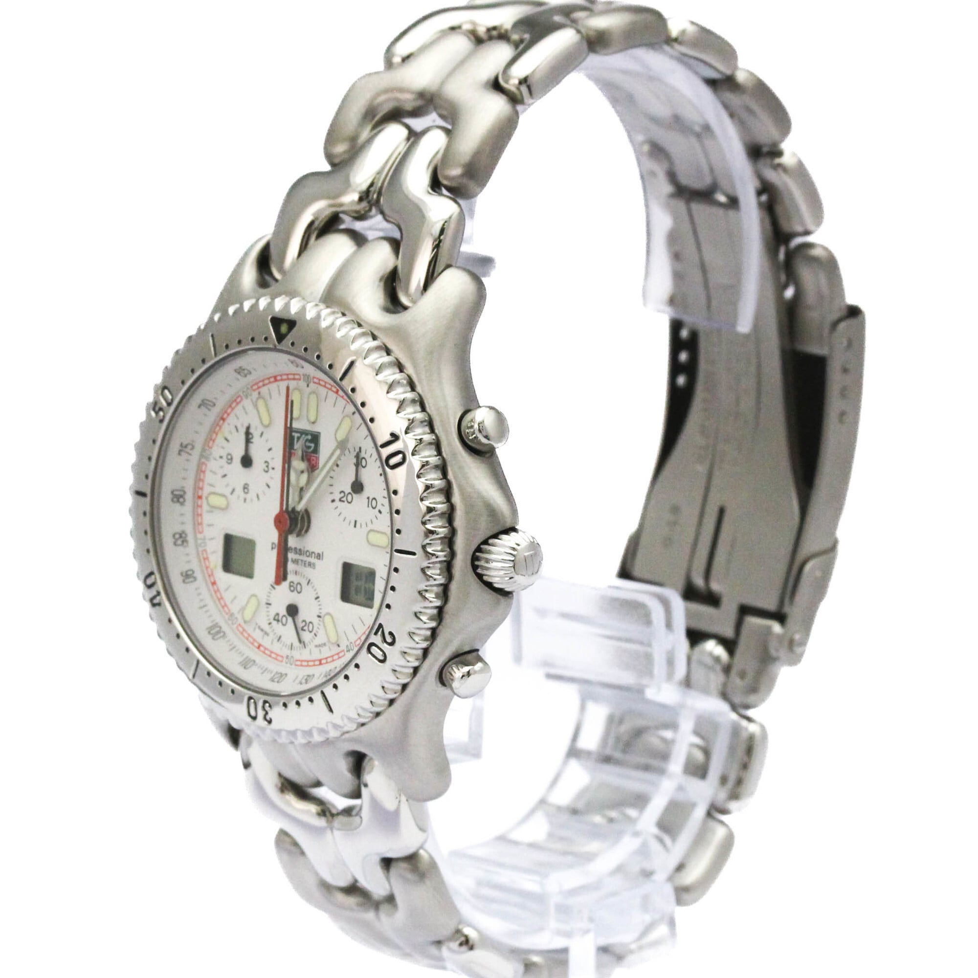 TAG HEUER Sel Chronograph 200M Steel Quartz Mens Watch CG1111 Polished