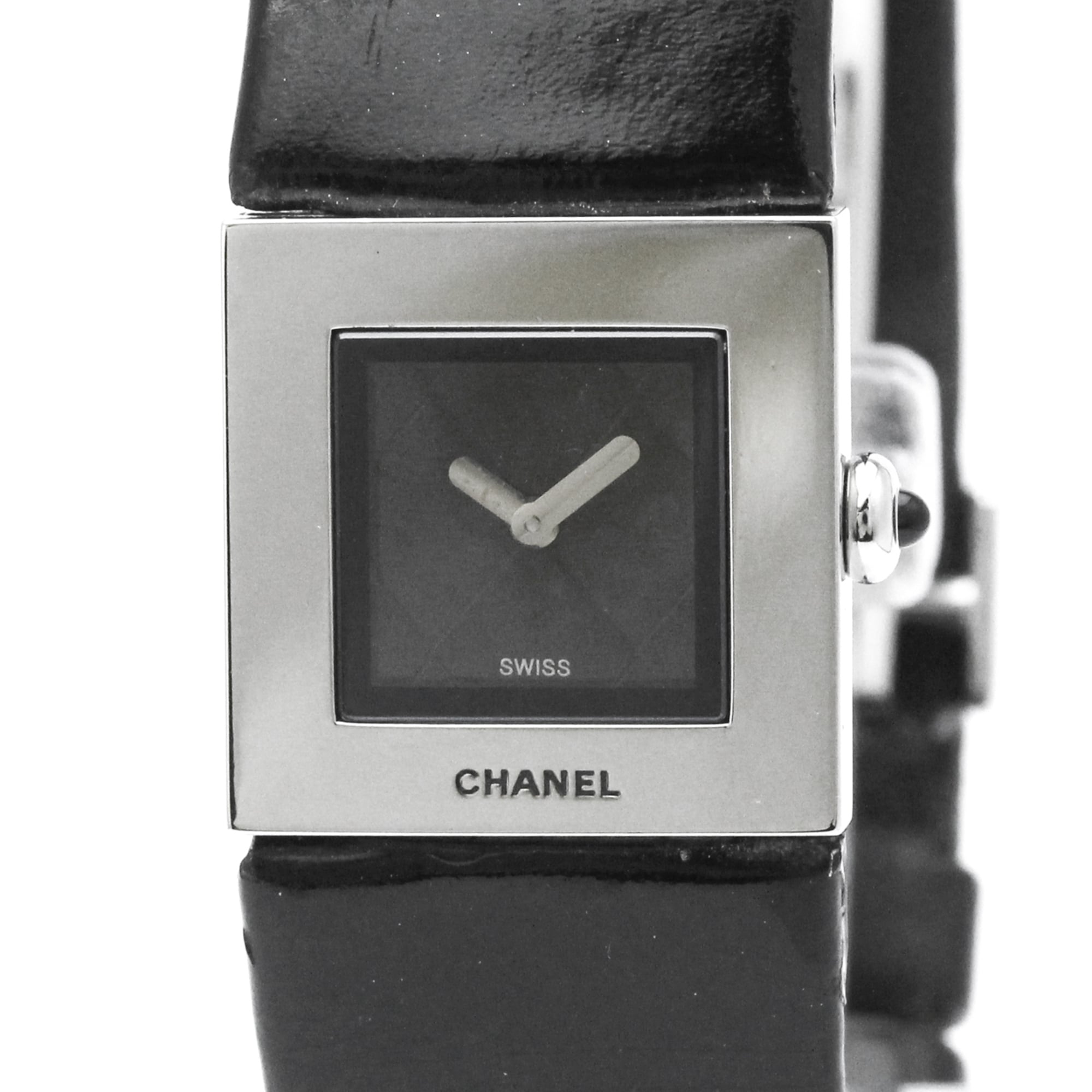 CHANEL Matelasse Steel Leather Quartz Ladies Watch H0116 Polished