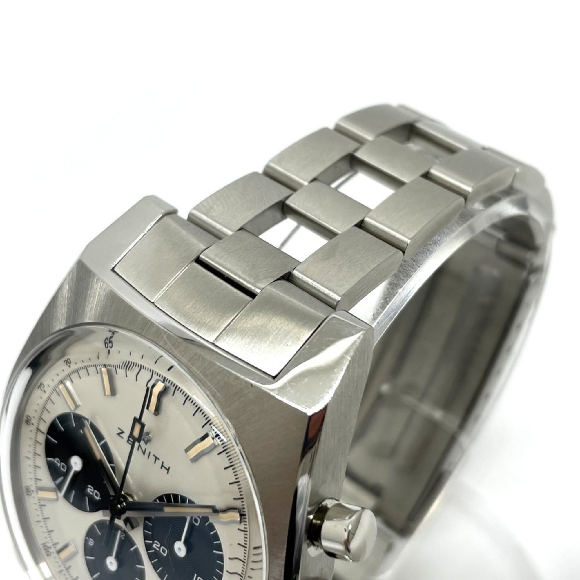 ZENITH 3.L384.400 Lupin the Third, 2. Auflage, limitierte Auflage von 200 Stück in Japan, Revival A384 Chronomaster, Herrenuhr aus Edelstahl, Silber