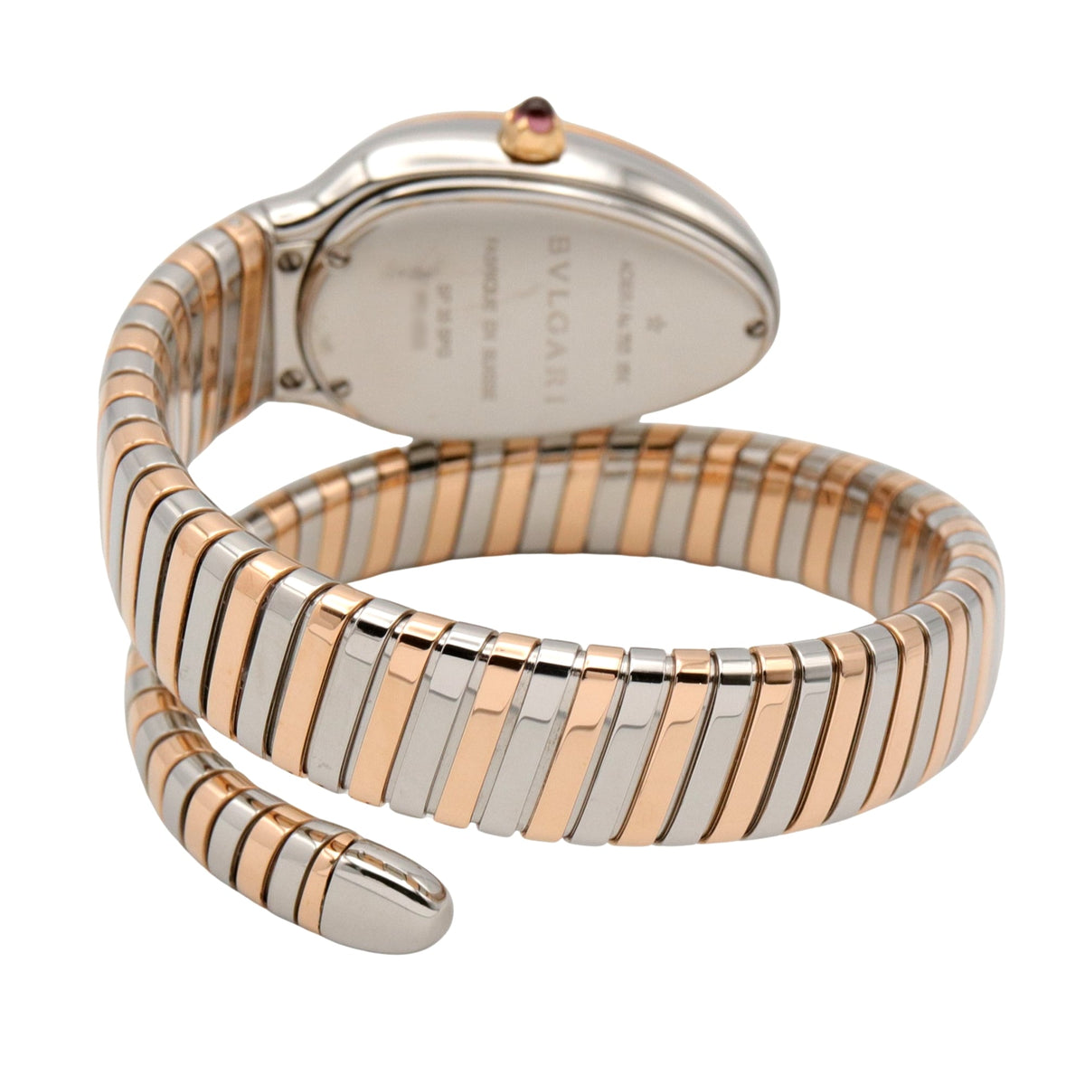 Bvlgari Bulgari BVLGARI Serpenti Tubogas met diamanten rand, 18-karaats roségoud (SP35SPG, zwarte wijzerplaat, 23 mm)