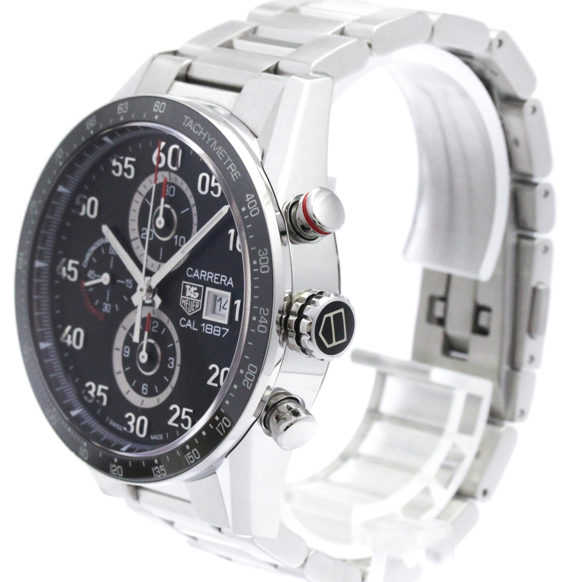 TAG HEUER Carrera Calibre 1887 Chronograph Steel Watch CAR2A10 Polished