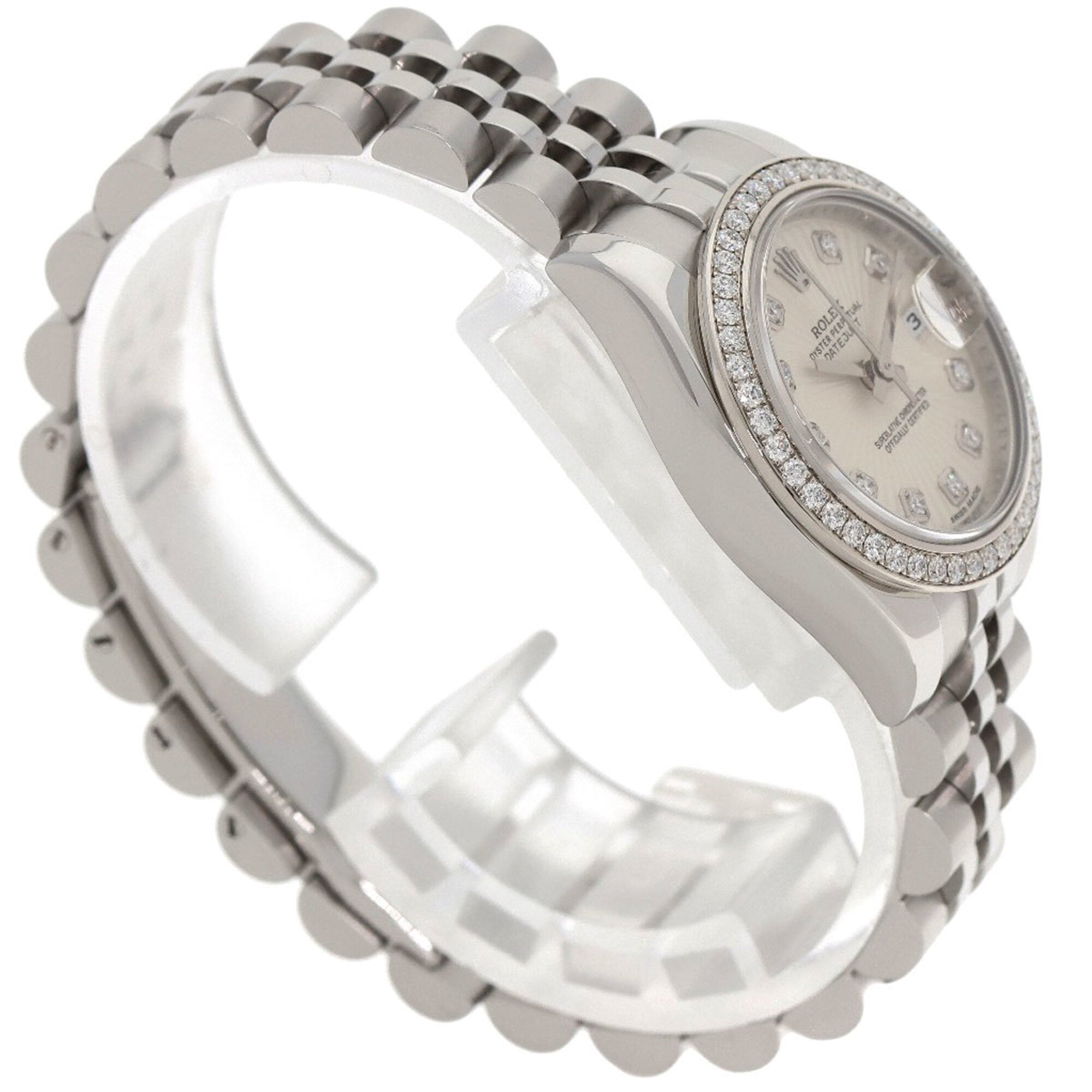 Rolex 179384G Datejust 10-Piece Diamond Bezel Watch in Stainless Steel/SS/18K White Gold with Diamonds, Women's