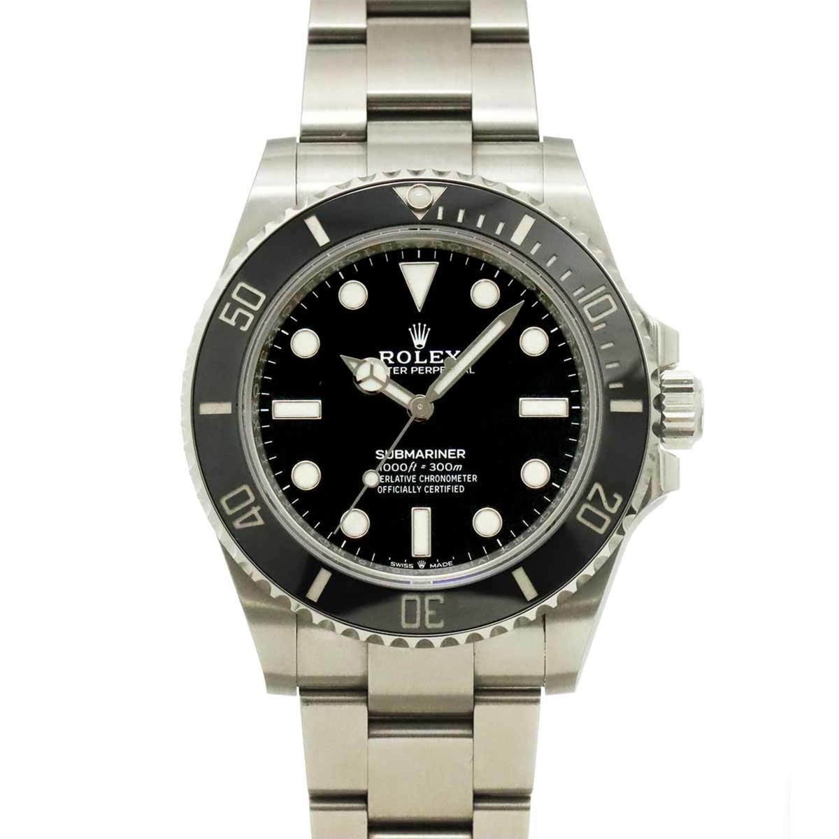Rolex Submariner Nr. Datum 124060 Schwarz Zifferblatt 40mm Uhr