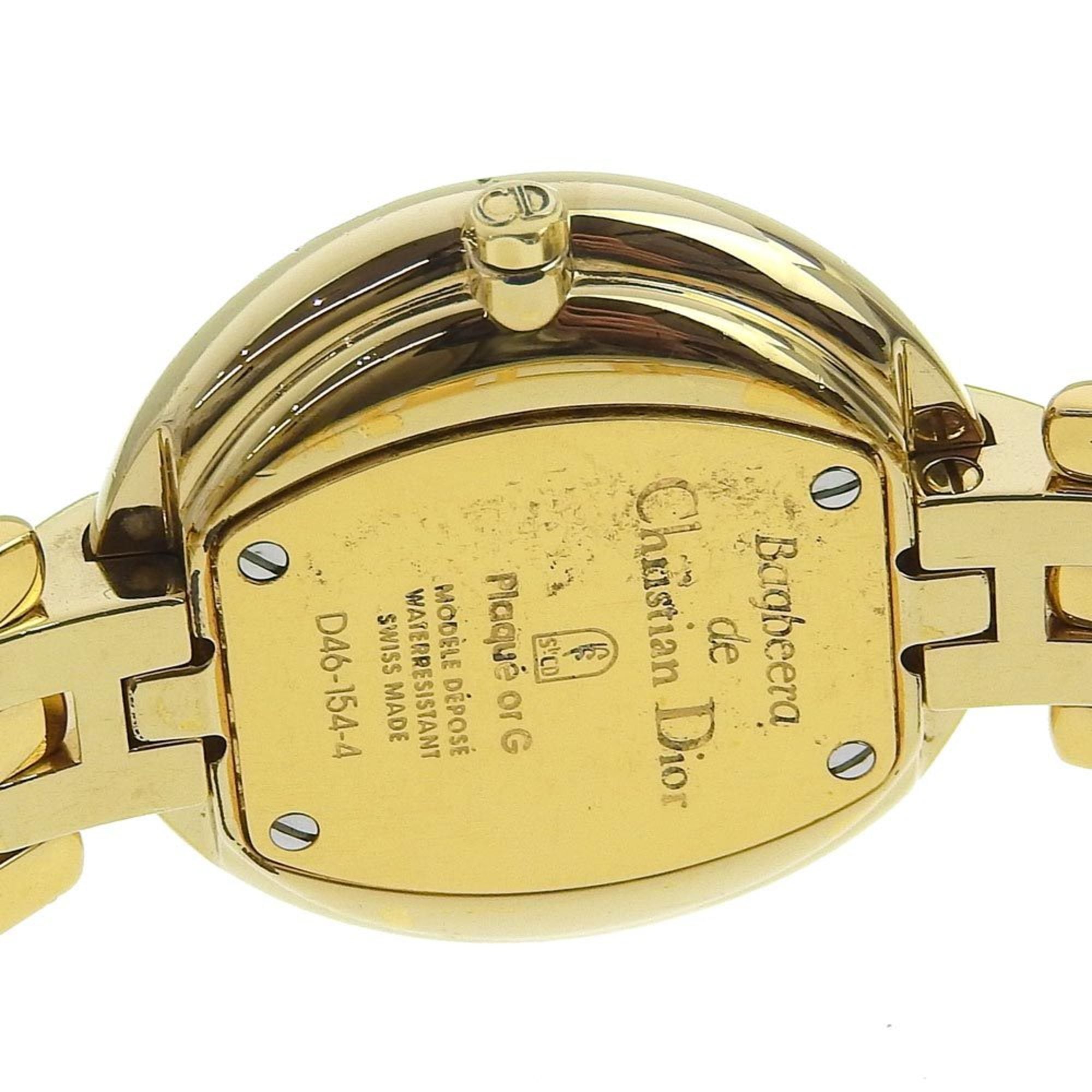 Christian Dior Bakira Uhr D46-154-4, vergoldetQuarz analoge AnzeigeSchwarz Zifferblatt, Damenuhr I120224009