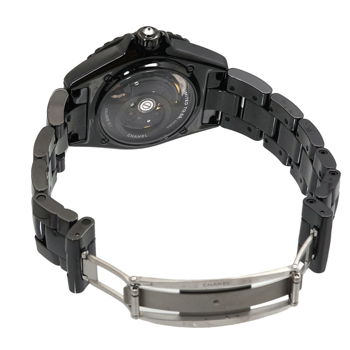 Chanel J12 Edition Noir 38 mm H6347 met zwarte wijzerplaat 39mm Horloge