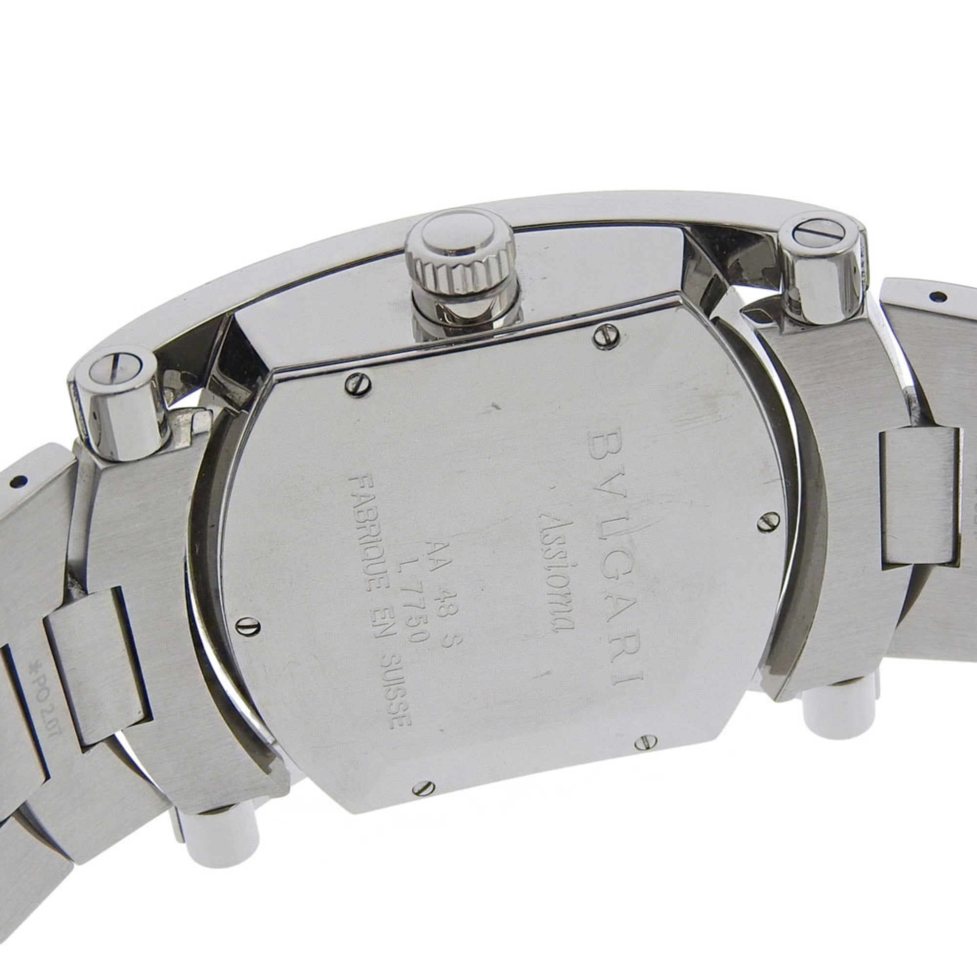 Montre Bulgari BVLGARI Assioma AA48S en acier inoxydable, argentéeAutomatique, cadran Noir pour homme