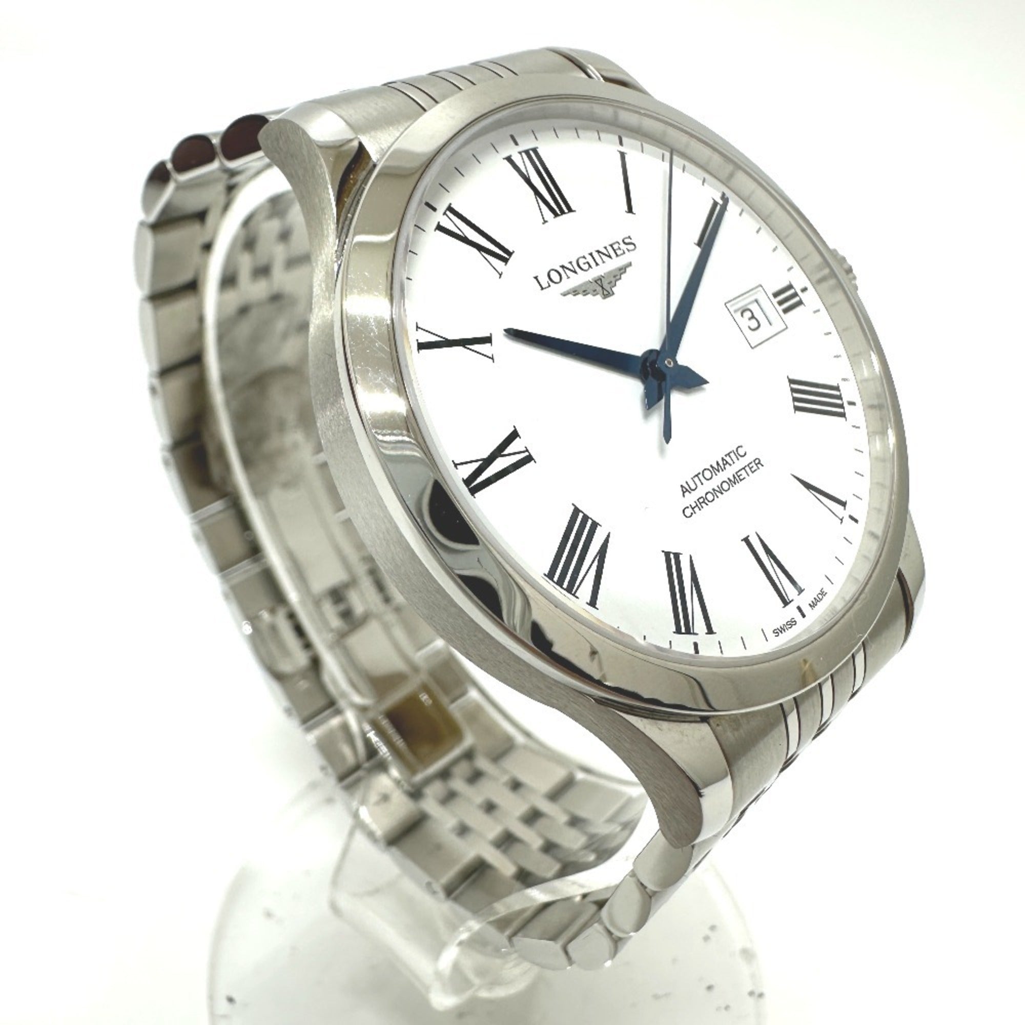 Longines Record L2.820.4.11.6 White Dial 40mm Watch
