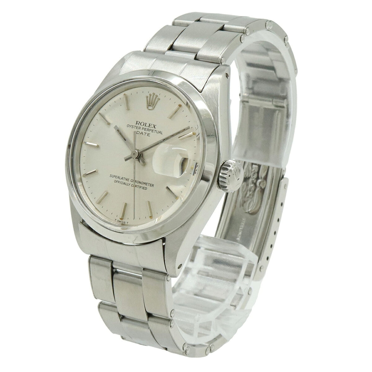 Rolex Oyster Perpetual Date 1500 Silver Dial 35mm Watch