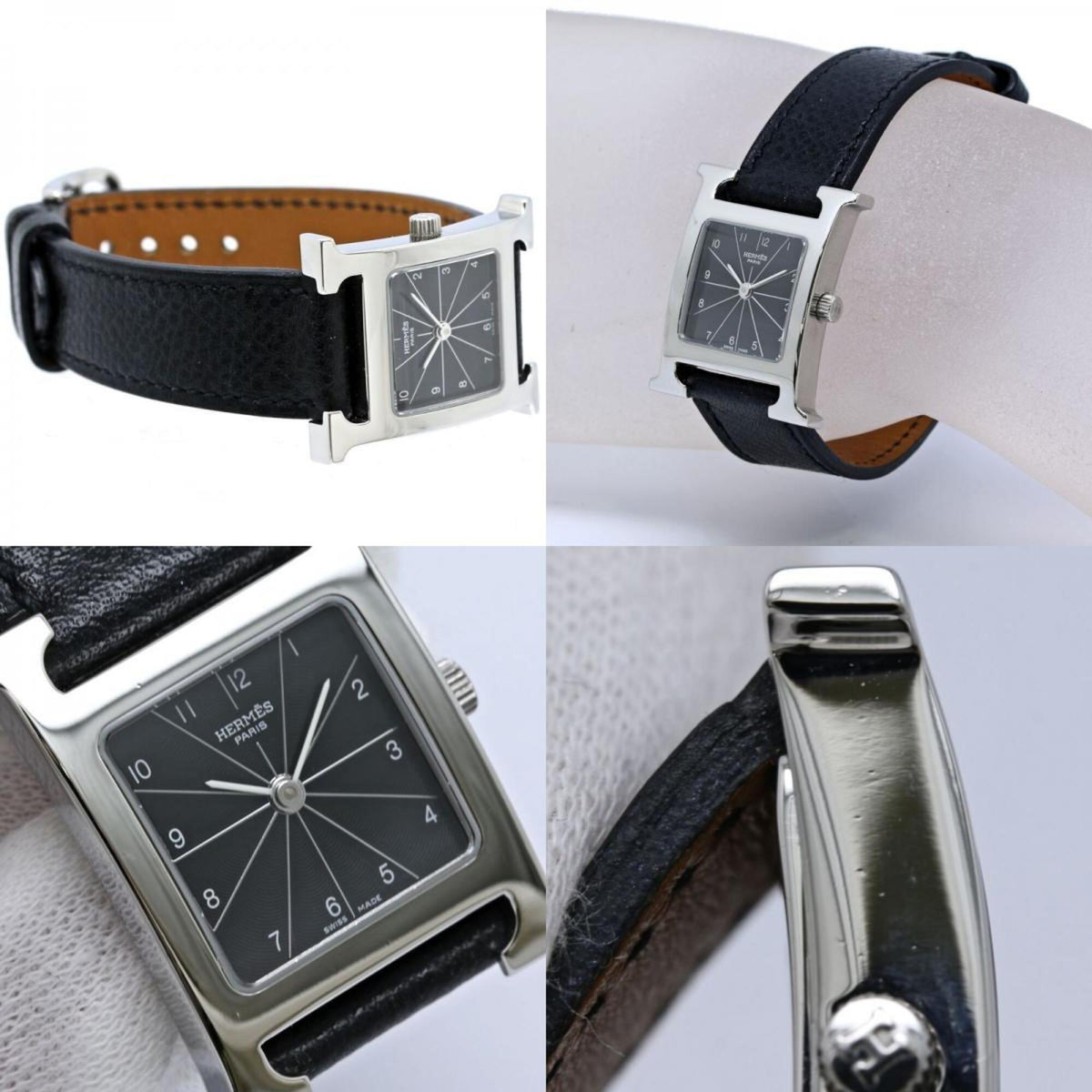 Montre Hermès H- HH1.210.361/UNO Noir avec cadran de 21 mm