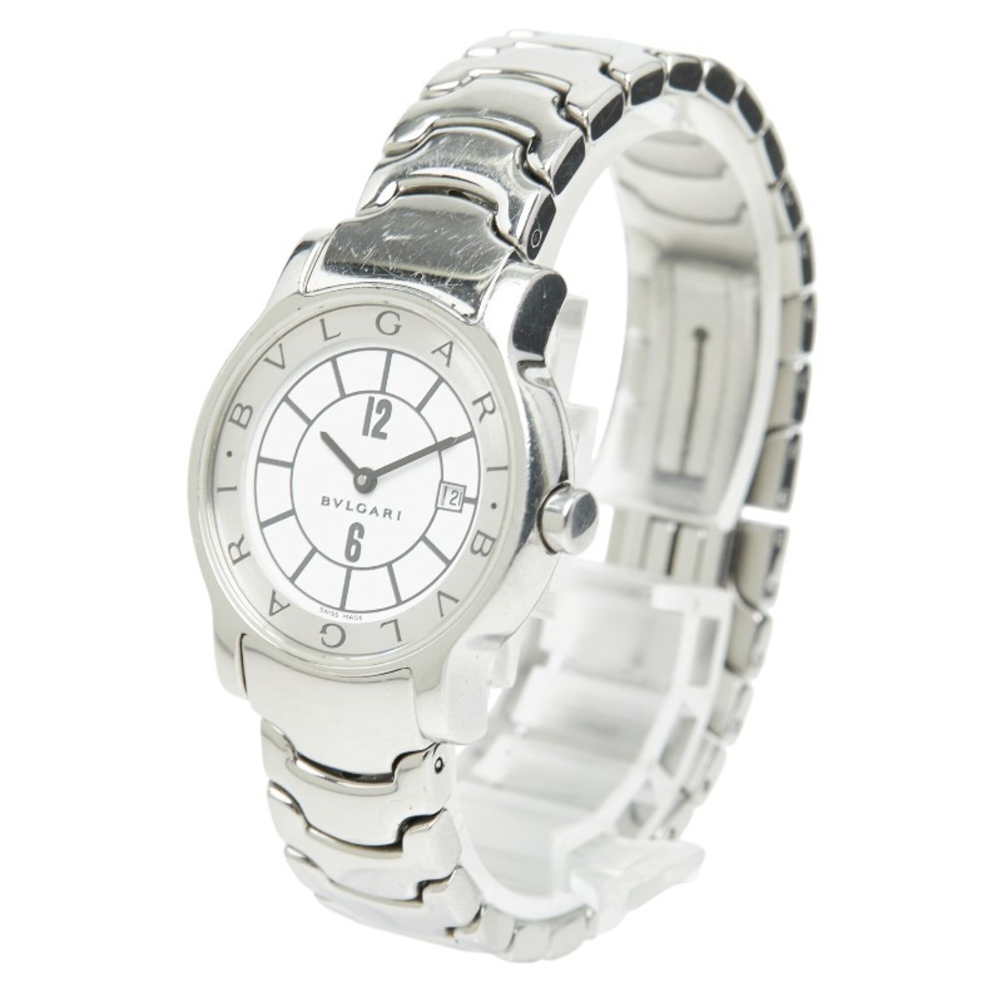 Bulgari Solotempo ST29S Quartz Watch, White Dial, Stainless Steel, Women's, BVLGARI