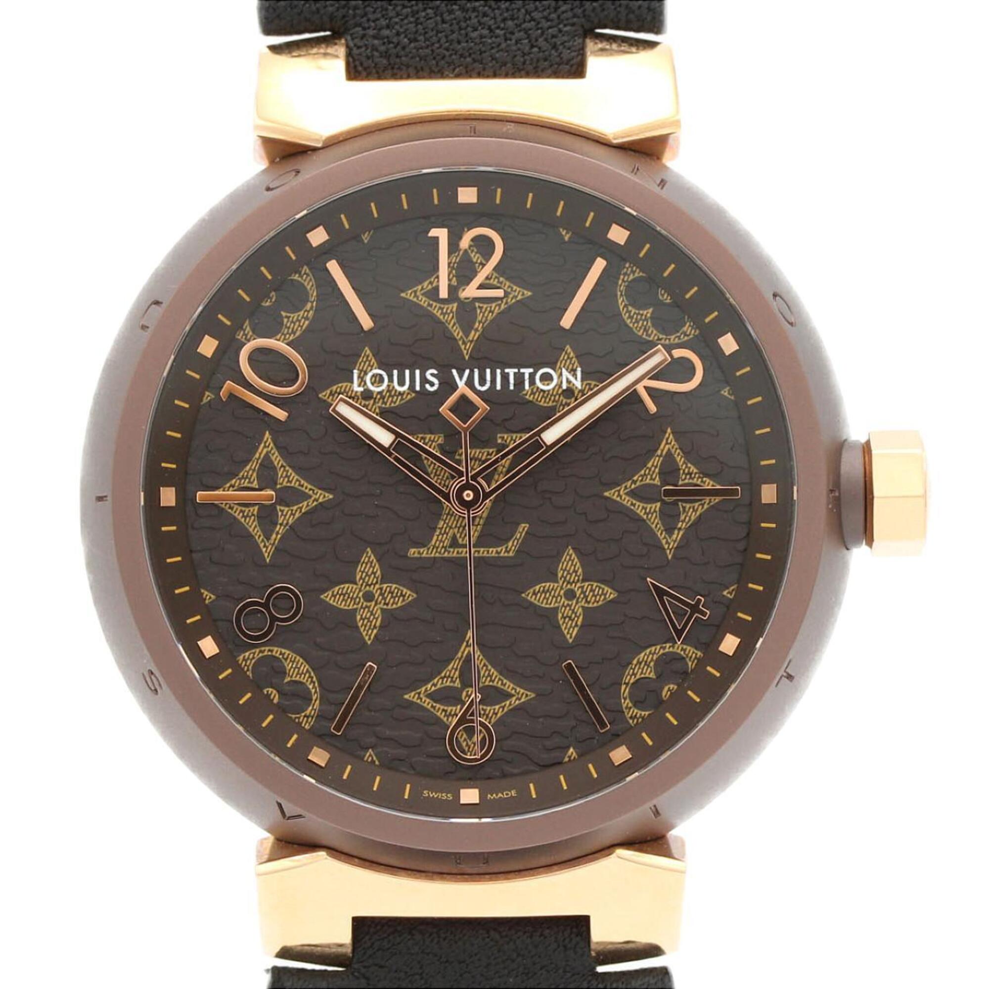 Louis Vuitton Tambour QA139 Brown Dial 39mm Watch