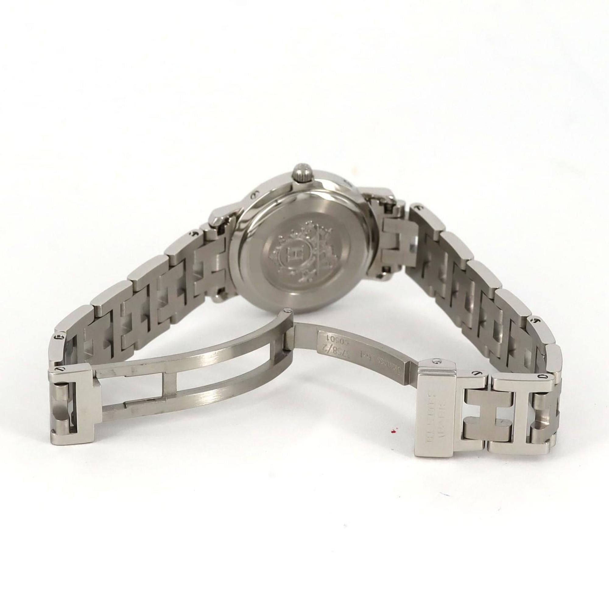 Hermès Clipper CL4.210 roestvrijstalen quartzhorloge