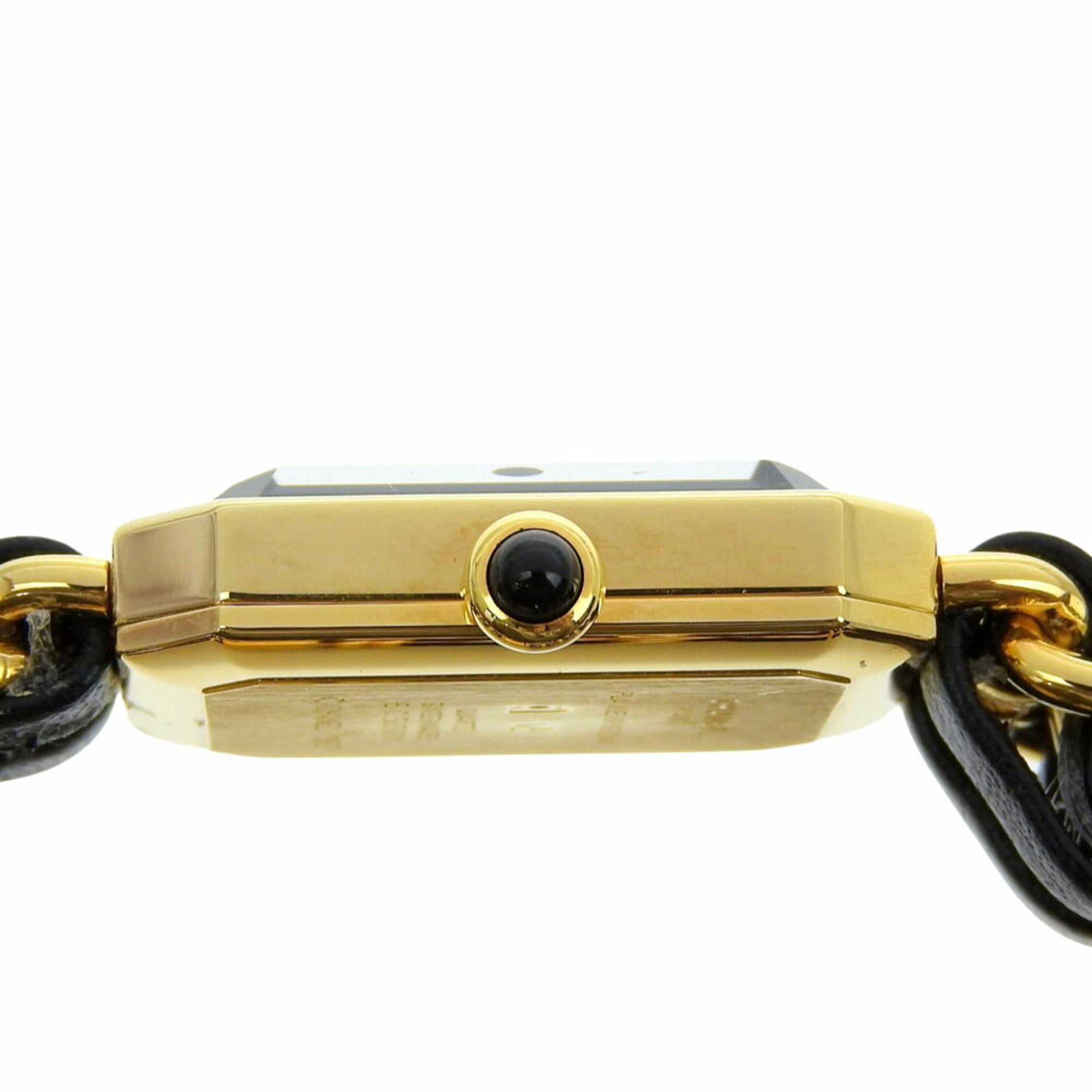 CHANEL Premiere S-horloge H0001, verguld leer, quartz uurwerk, analoge wijzerplaat, zwarte wijzerplaat, dameshorloge