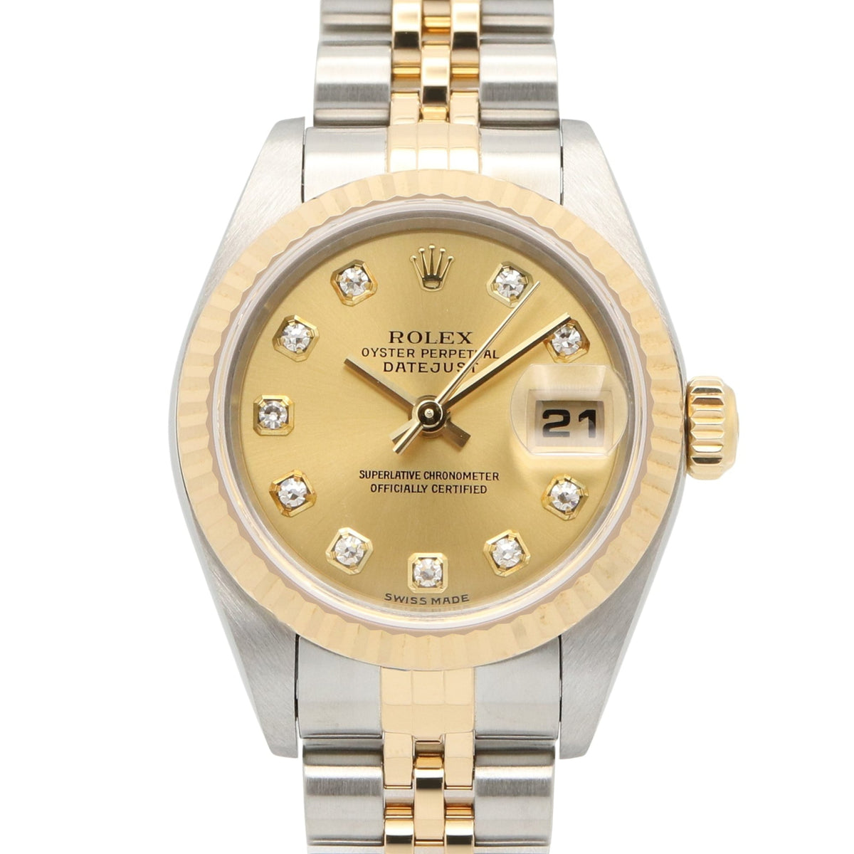 Rolex Datejust 10P Diamond 79173G Champagner, goldenes Zifferblatt, 26 mm Uhr