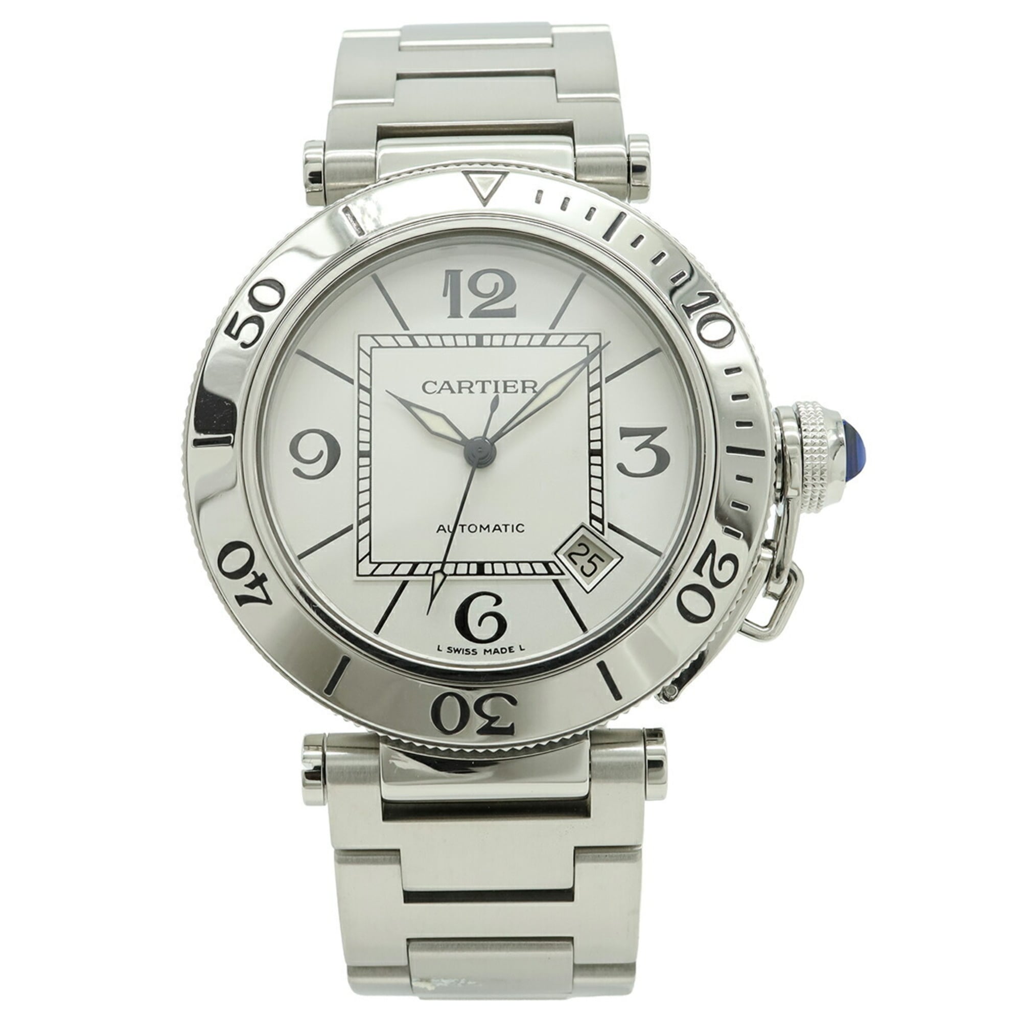 Cartier Pasha Seatimer, Silber Zifferblatt, Automatikwerk, Herrenuhr, W31080M7
