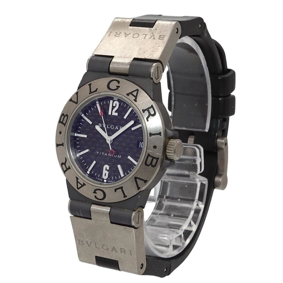 Bvlgari Diagono Titanium TI32TA horloge met zwarte wijzerplaat, 32 mm