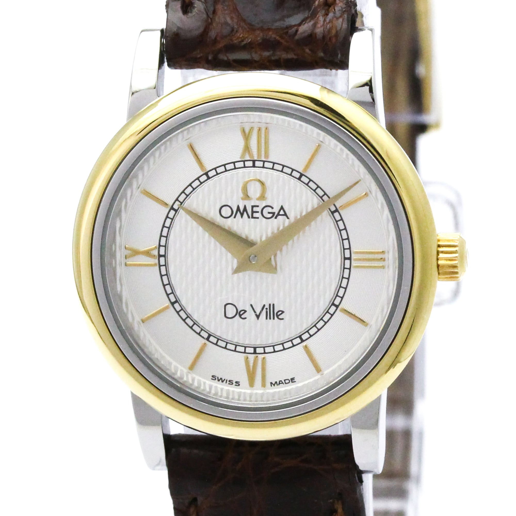 OMEGA De Ville Prestige 18K Gold Steel Ladies Watch 7774.31.12 Polished