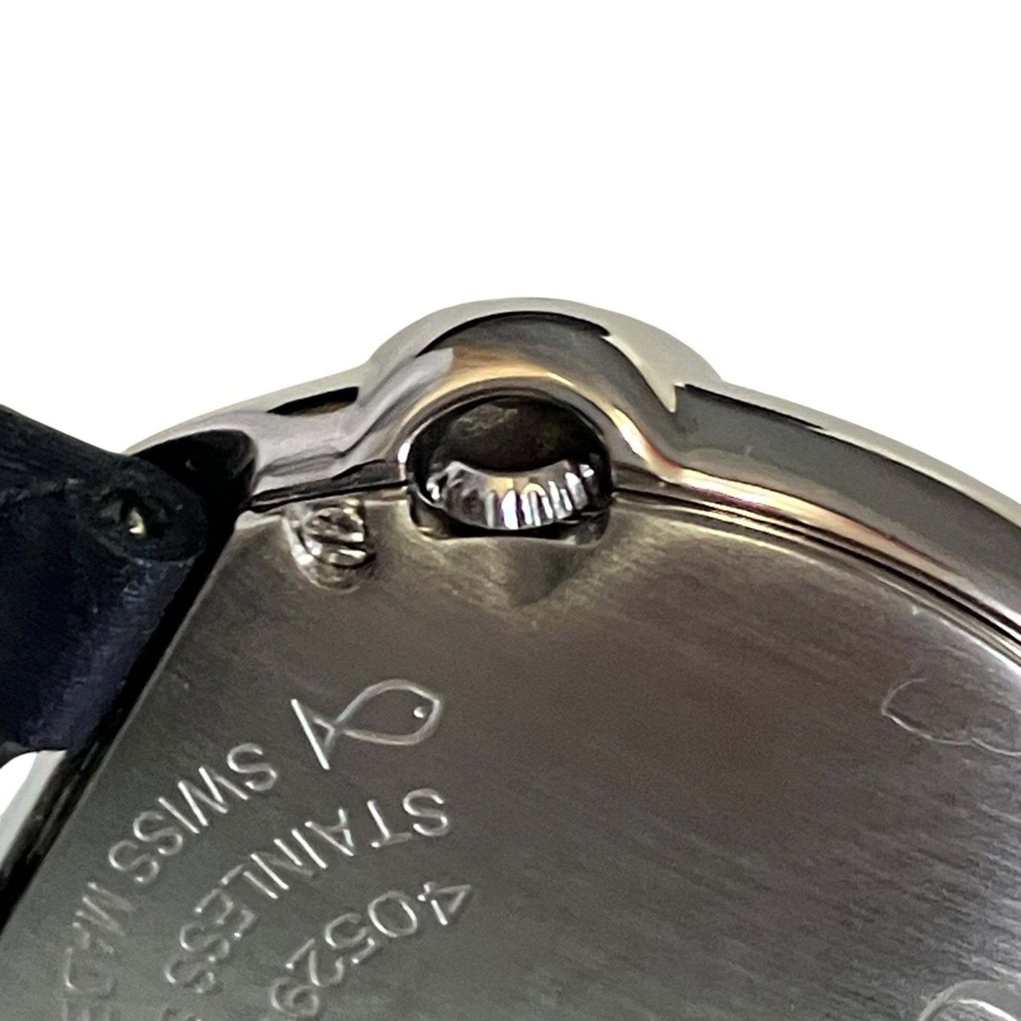 Cartier Ballon Bleu de Uhr, Gesamtgewicht 27,7 g, Edelstahl, Armband aus echtem Leder, Diamanten, Uhrwerk, Silber Zifferblatt, W4BL0002