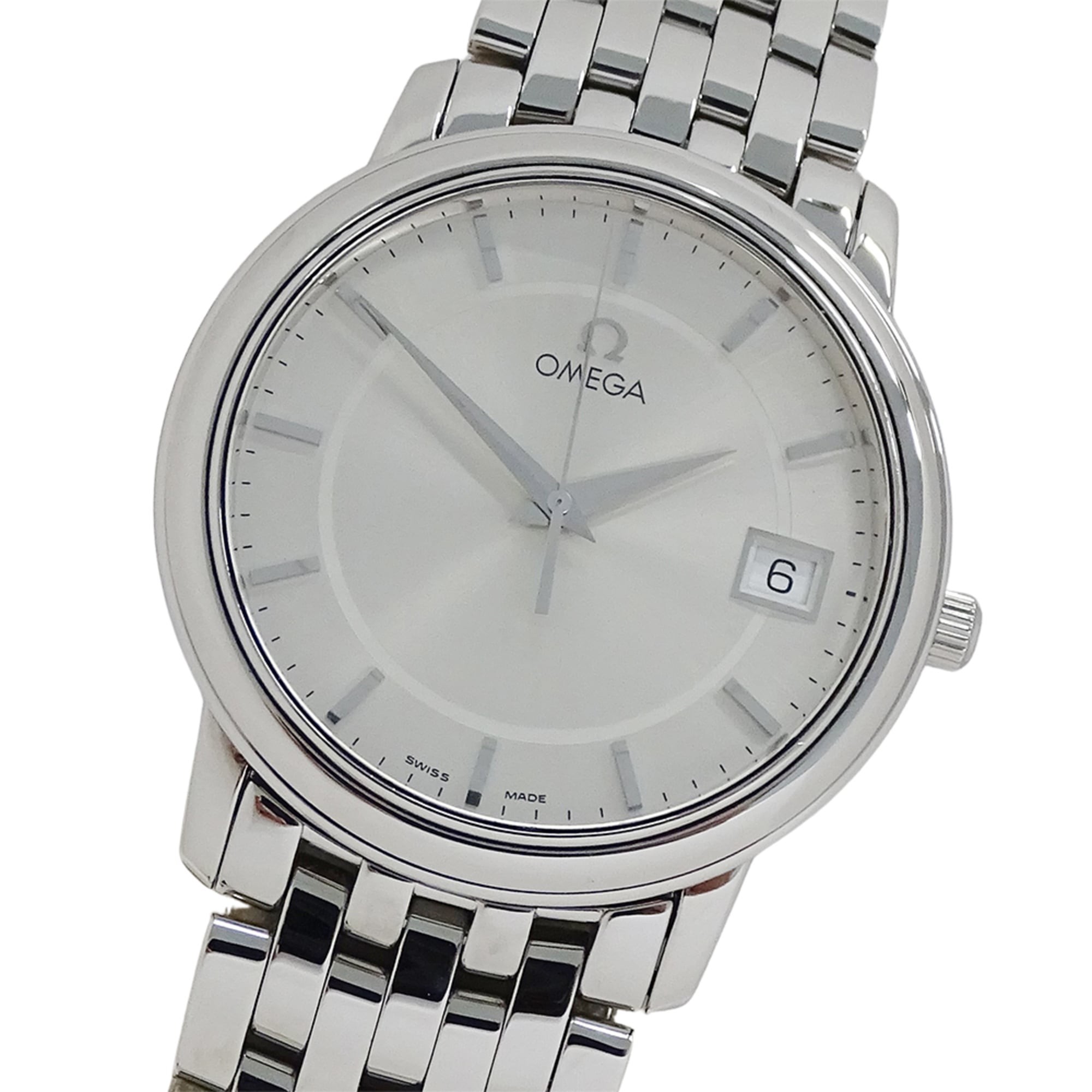 Omega De Ville Prestige 4510.31 Men's Watch, Brand Name, Date, Quartz, Stainless Steel (SS), Silver