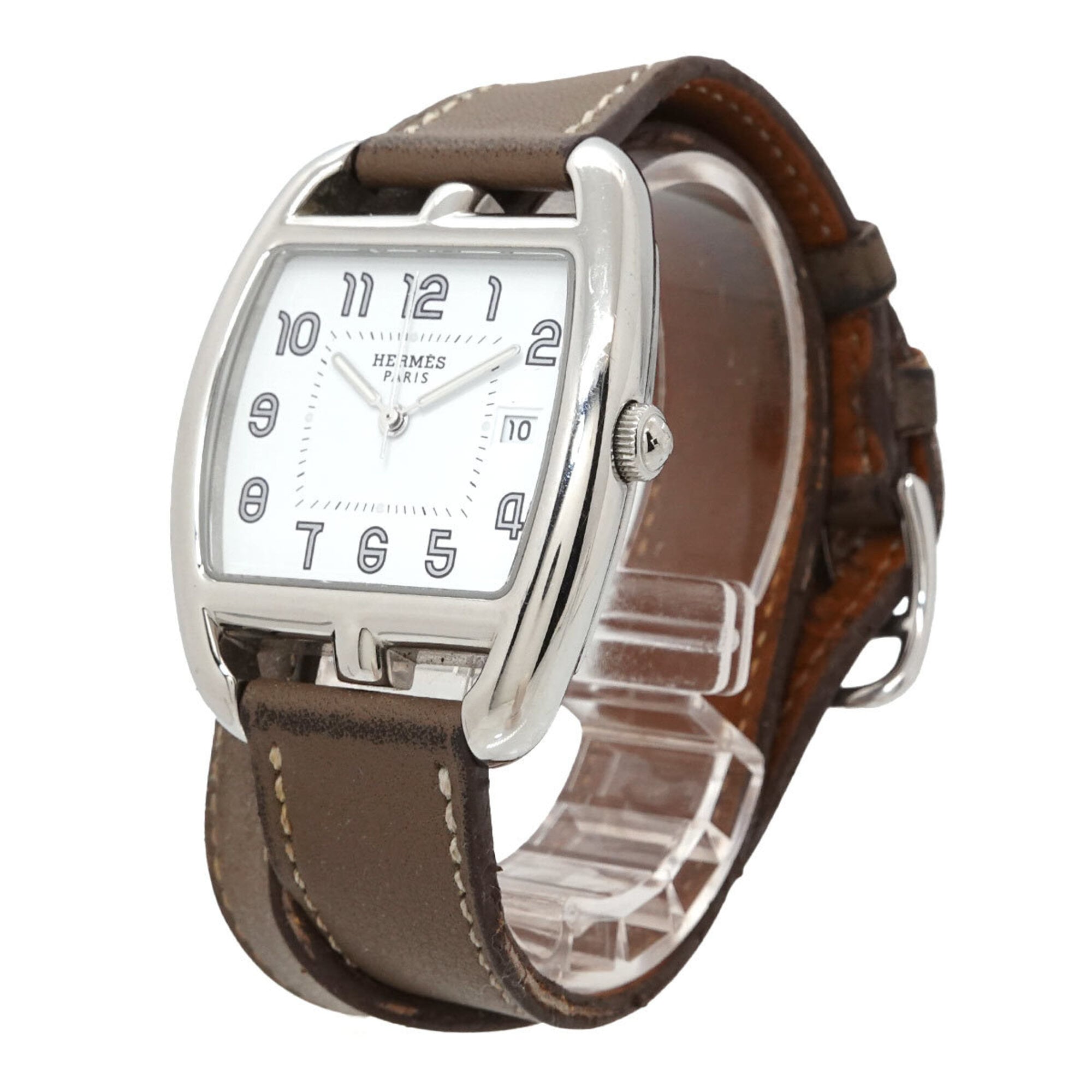 Hermes Cape Cod Tonneau Double Tour CT1 710 Boys' Date White Quartz